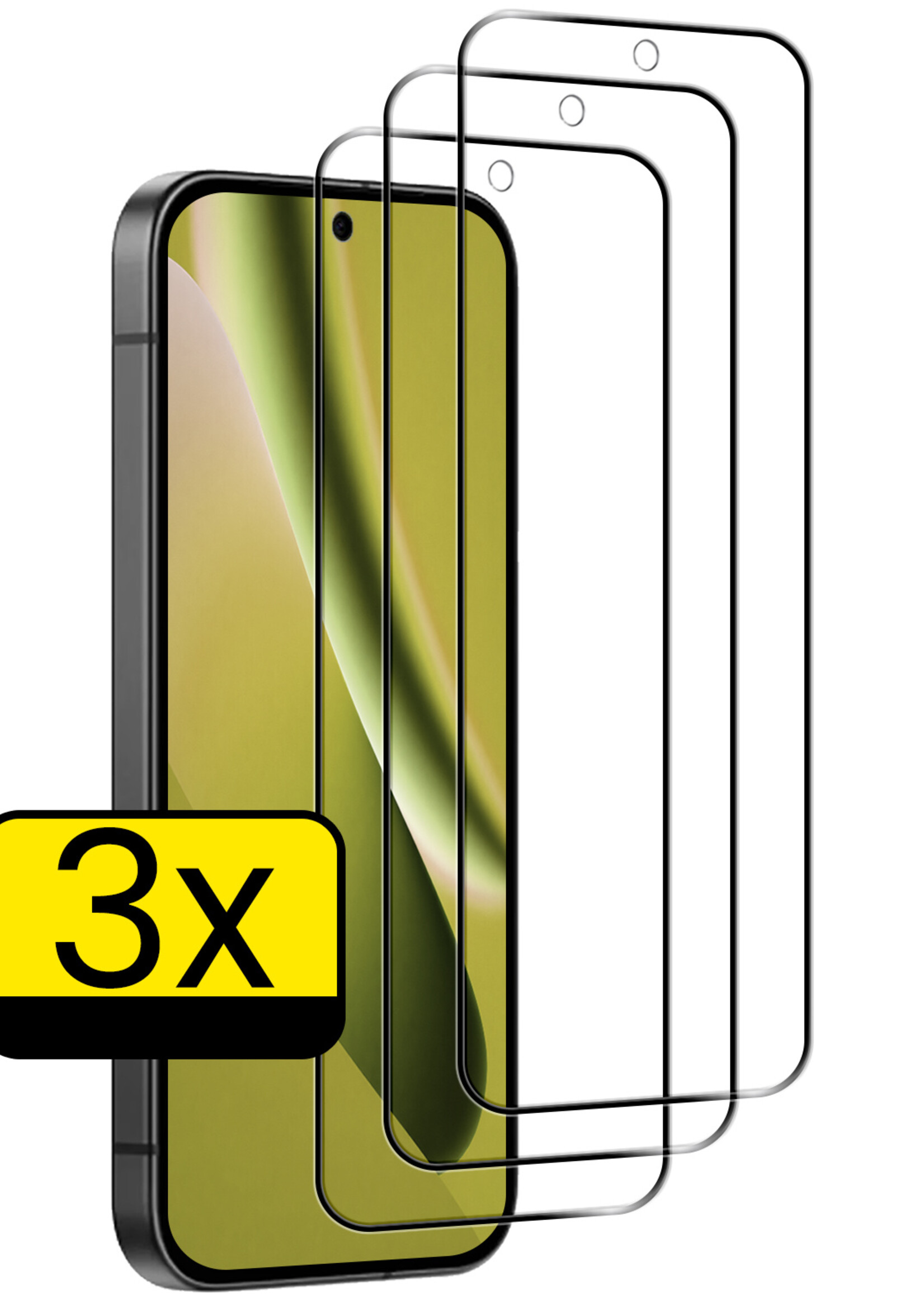 LUQ LUQ Google Pixel 10a Screenprotector Glas Full Cover - 3 PACK