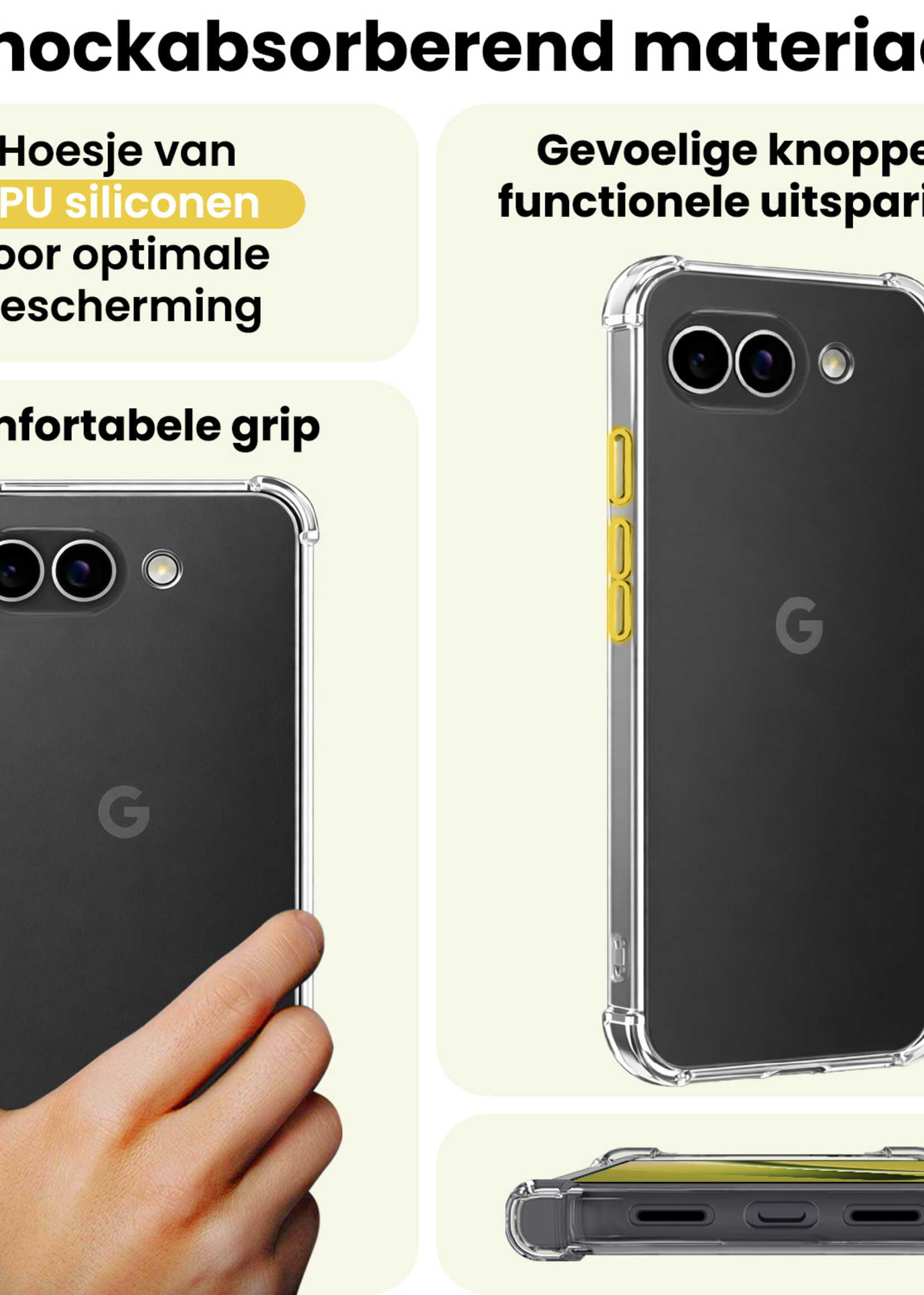 LUQ LUQ Google Pixel 10a Hoesje Shockproof - Transparant