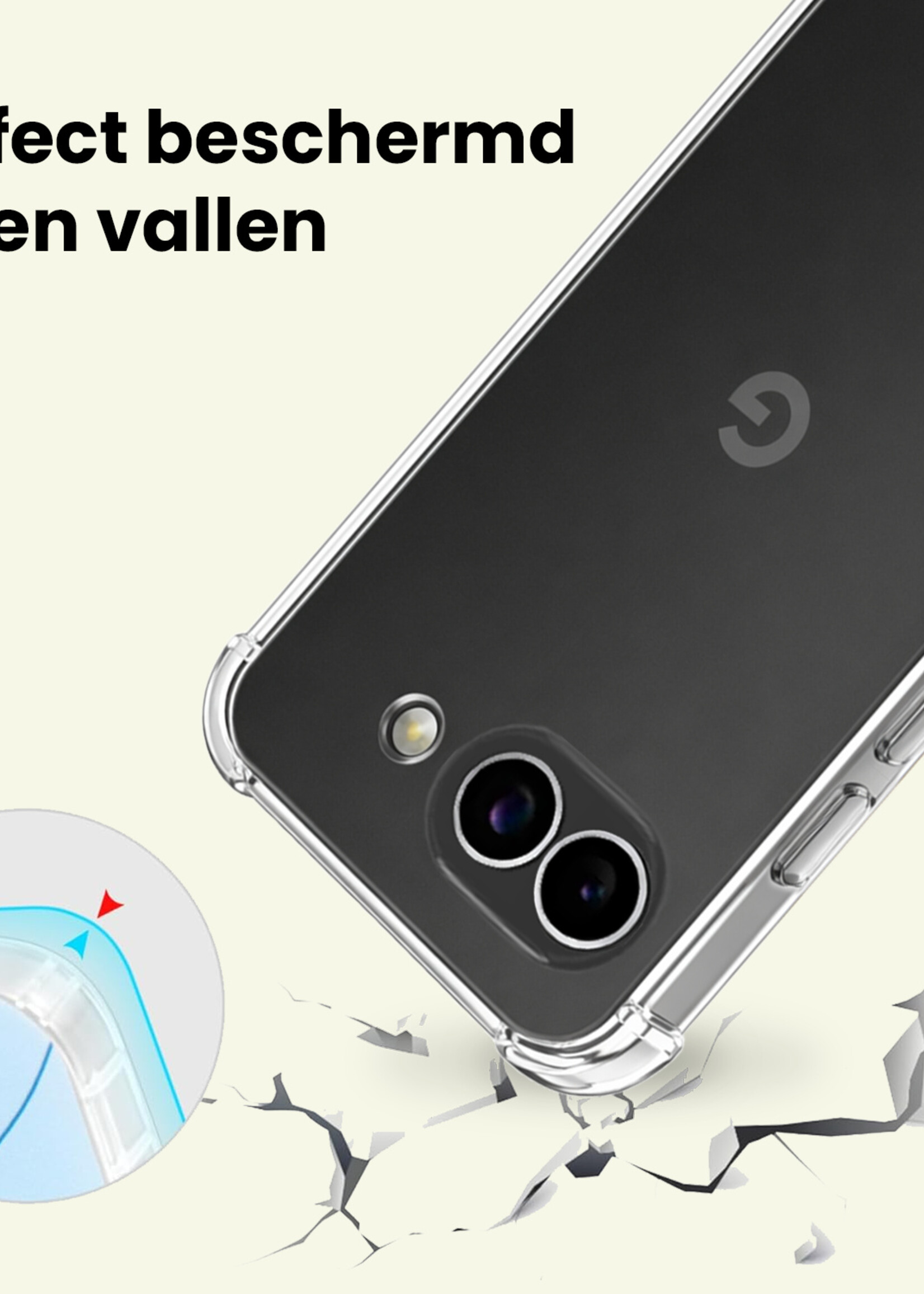 LUQ LUQ Google Pixel 10a Hoesje Shockproof - Transparant - 2 PACK