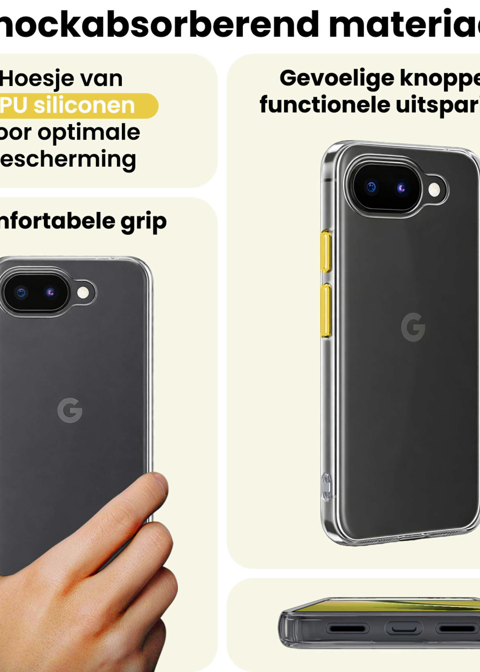 LUQ LUQ Google Pixel 10a Hoesje Siliconen - Transparant - 2 PACK