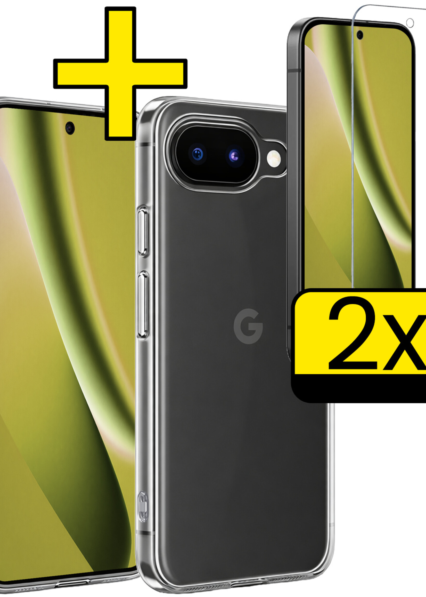 LUQ LUQ Google Pixel 10a Hoesje Siliconen Met 2x Screenprotector - Transparant