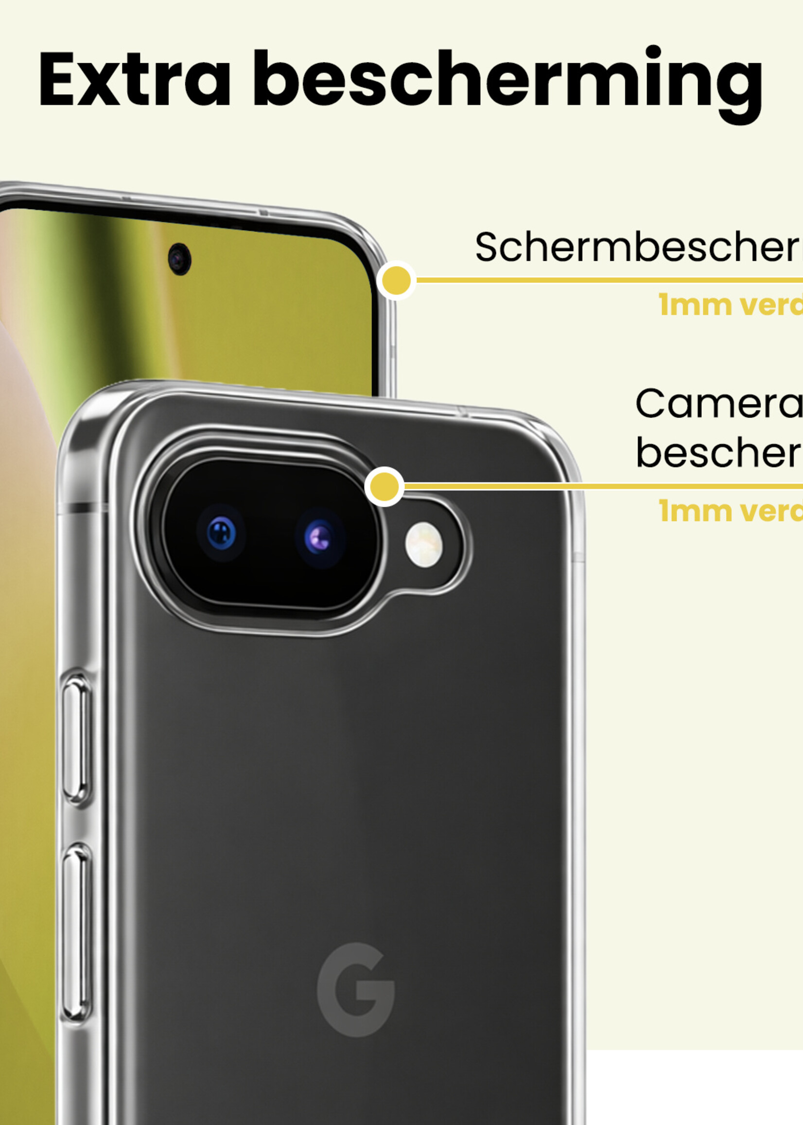 LUQ LUQ Google Pixel 10a Hoesje Siliconen Met 2x Screenprotector - Transparant