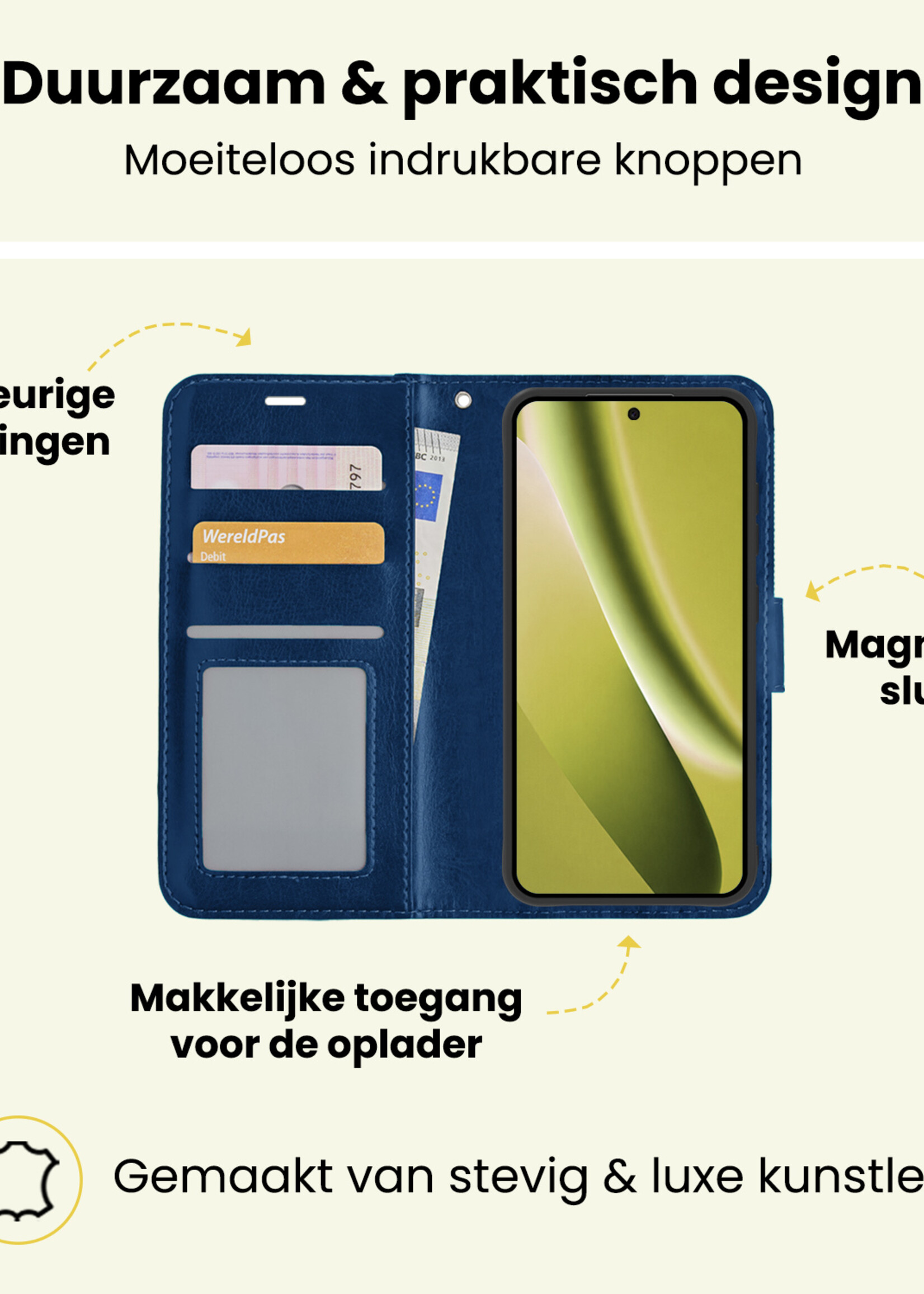 LUQ LUQ Google Pixel 10a Hoesje Bookcase - Donkerblauw