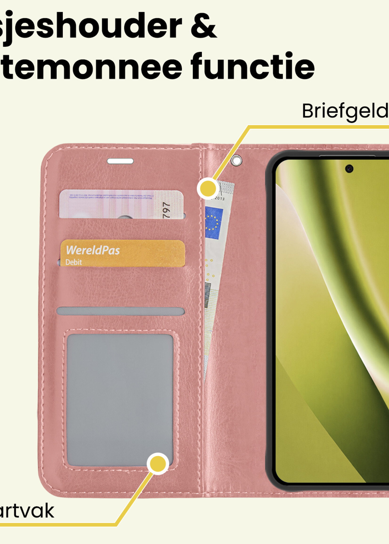 LUQ LUQ Google Pixel 10a Hoesje Bookcase - Rose Goud