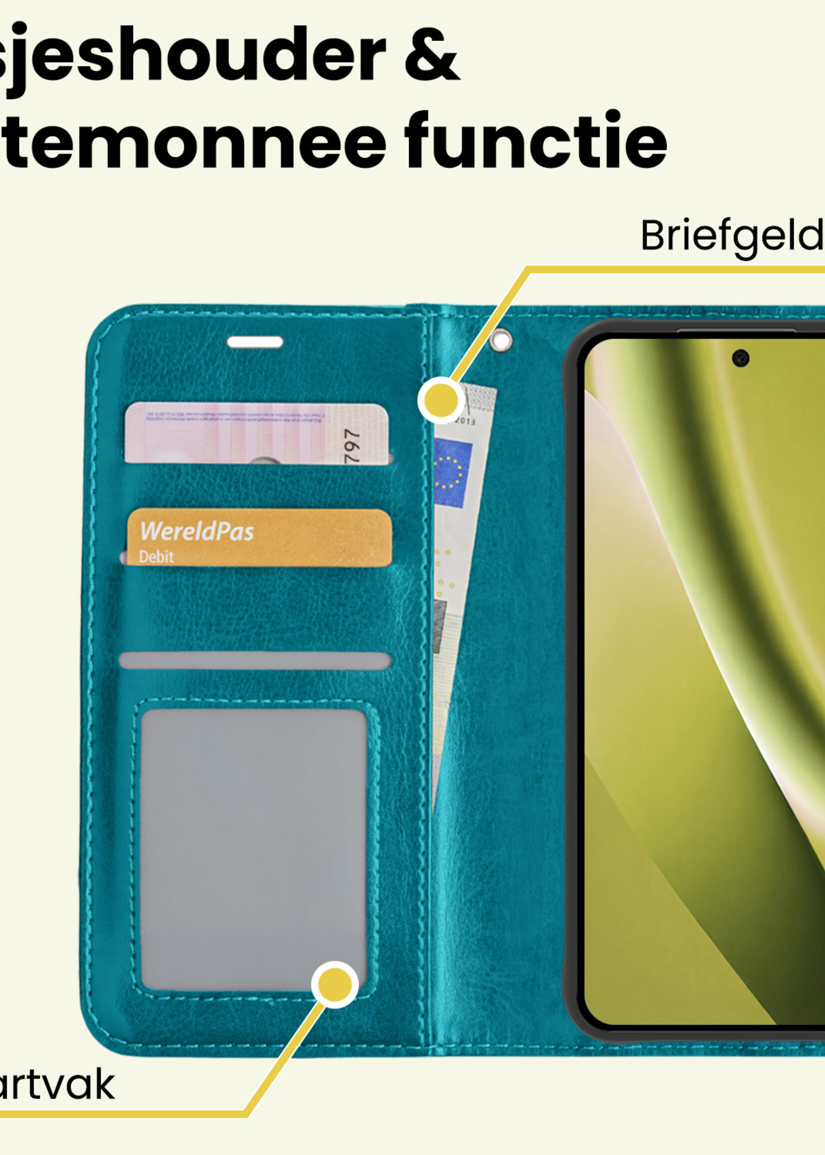 LUQ LUQ Google Pixel 10a Hoesje Bookcase - Turquoise