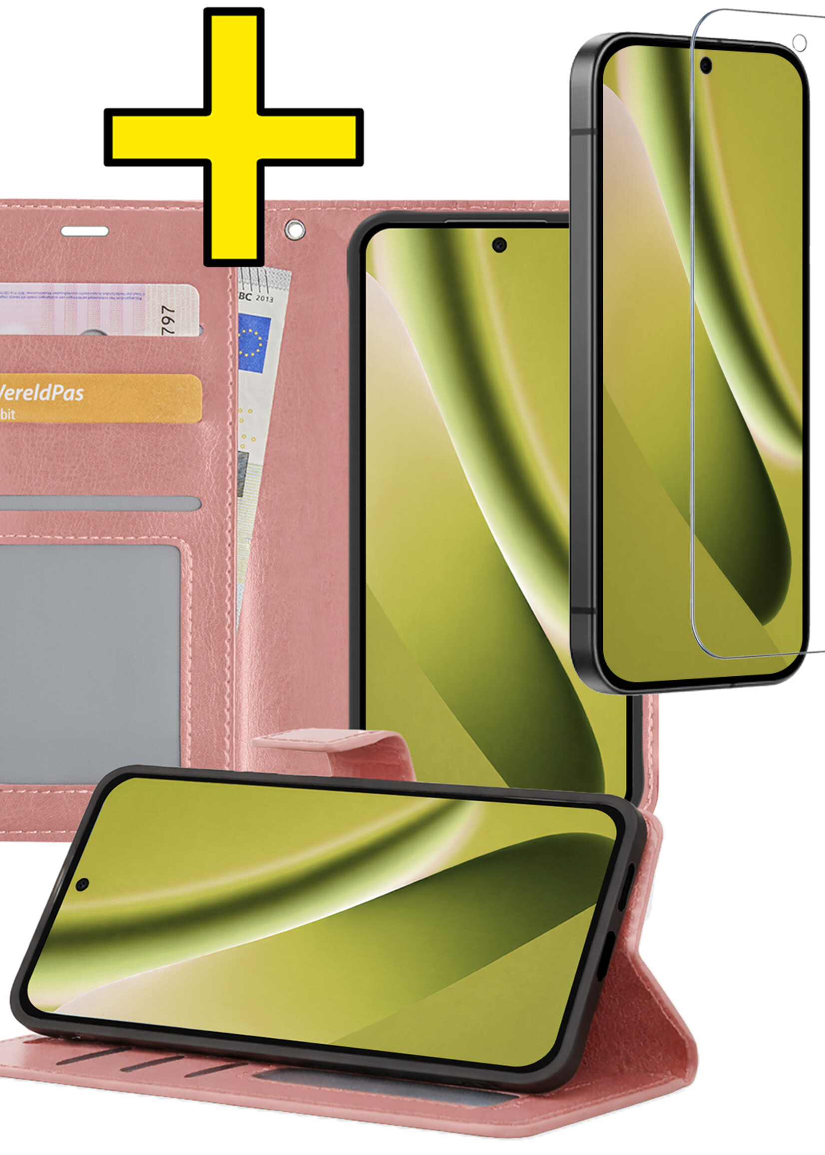 LUQ LUQ Google Pixel 10a Hoesje Bookcase Met Screenprotector - Rose Goud