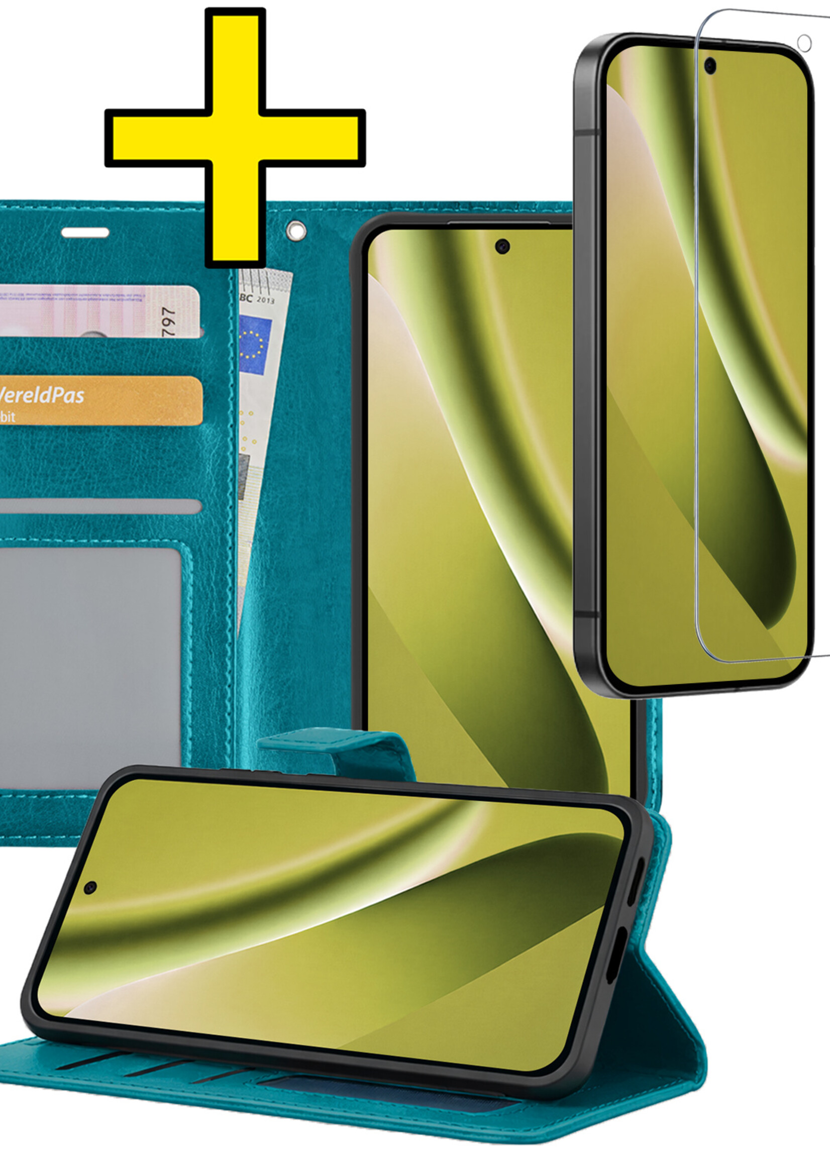 LUQ LUQ Google Pixel 10a Hoesje Bookcase Met Screenprotector - Turquoise