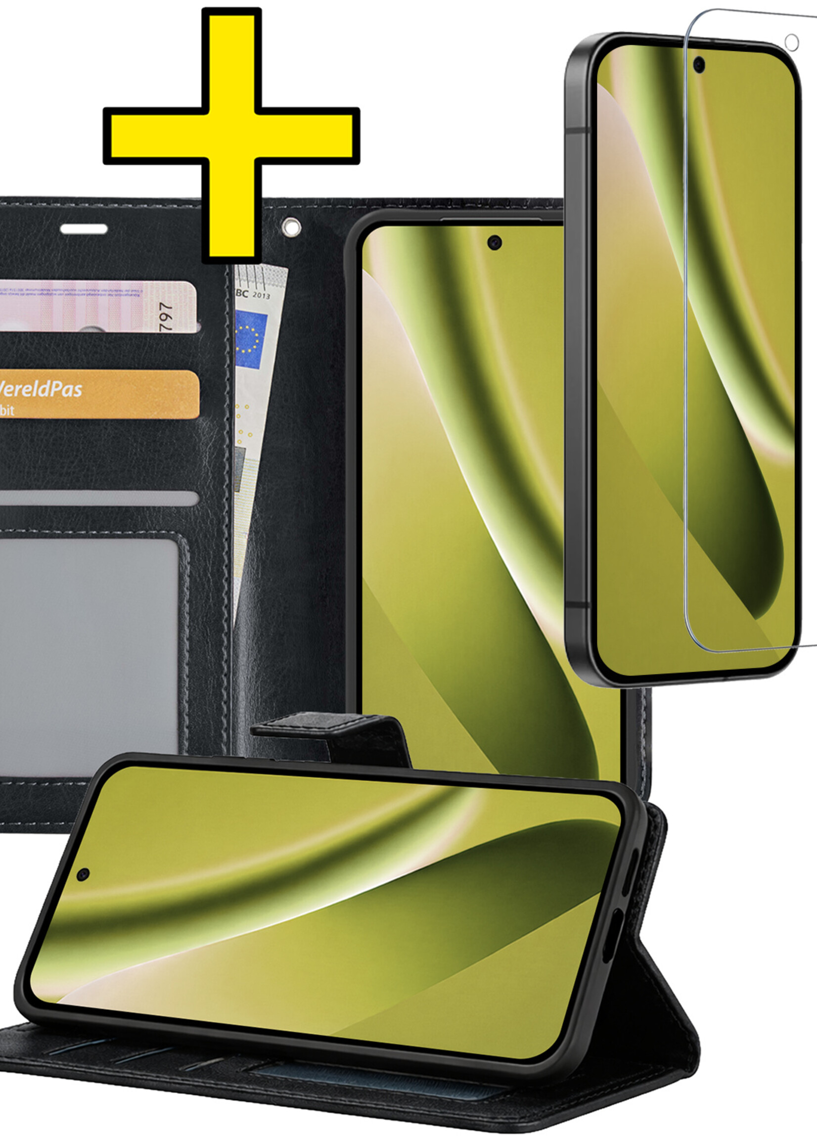 LUQ LUQ Google Pixel 10a Hoesje Bookcase Met Screenprotector - Zwart