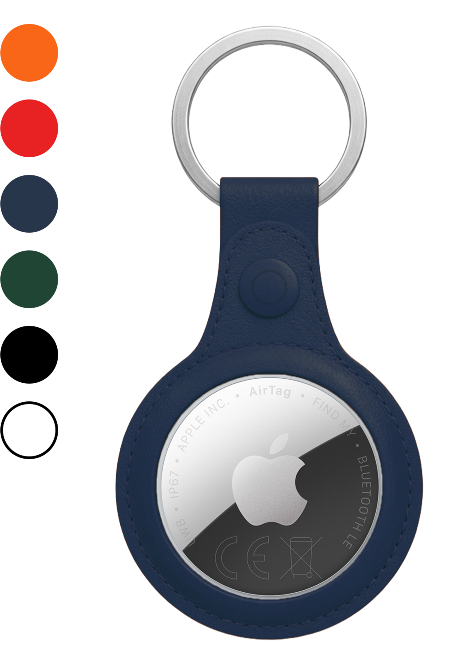 LUQ LUQ AirTag 2 Hoesje Leer - Donkerblauw