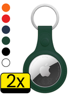 LUQ LUQ AirTag 2 Hoesje Leer - Donkergroen - 2 PACK