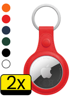 LUQ LUQ AirTag 2 Hoesje Leer - Rood - 2 PACK