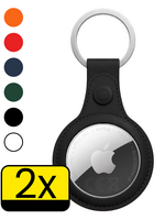 LUQ LUQ AirTag 2 Hoesje Leer - Zwart - 2 PACK