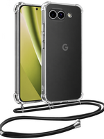 LUQ LUQ Google Pixel 10a Hoesje Transparant Shockproof Met Zwart Koord