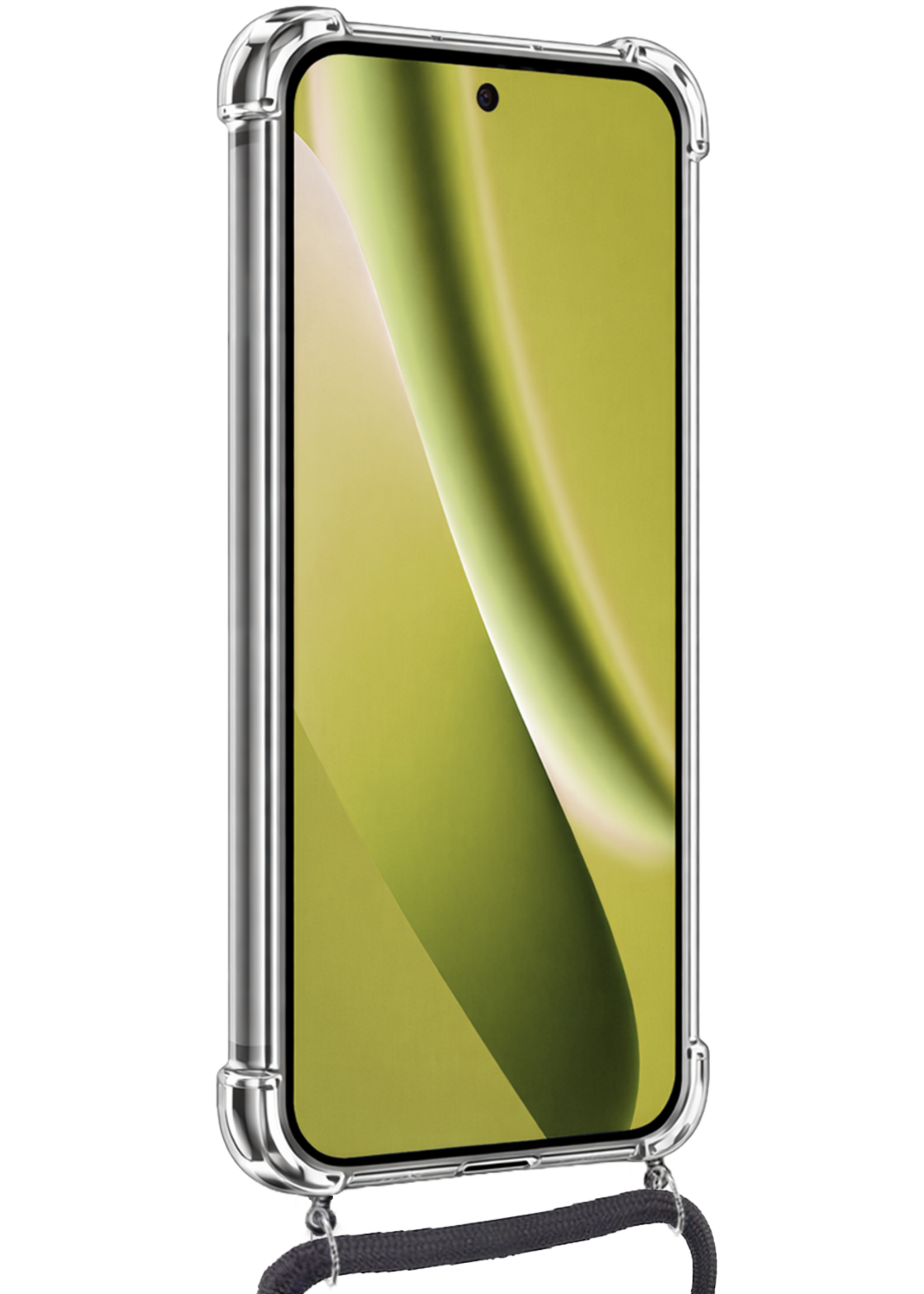 LUQ LUQ Google Pixel 10a Hoesje Transparant Shockproof Met Zwart Koord