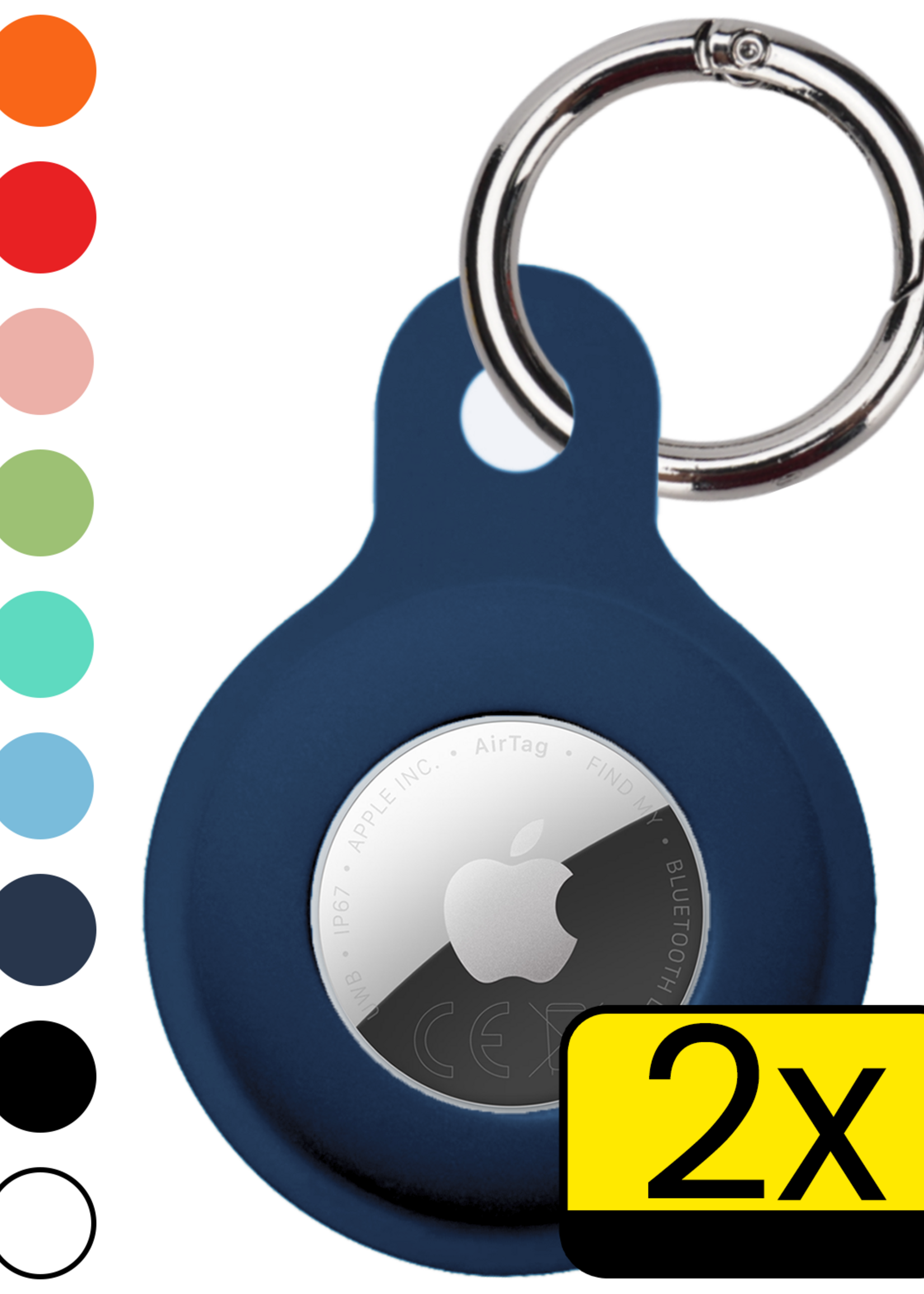 LUQ LUQ AirTag 2 Hoesje Siliconen - Donkerblauw - 2 PACK