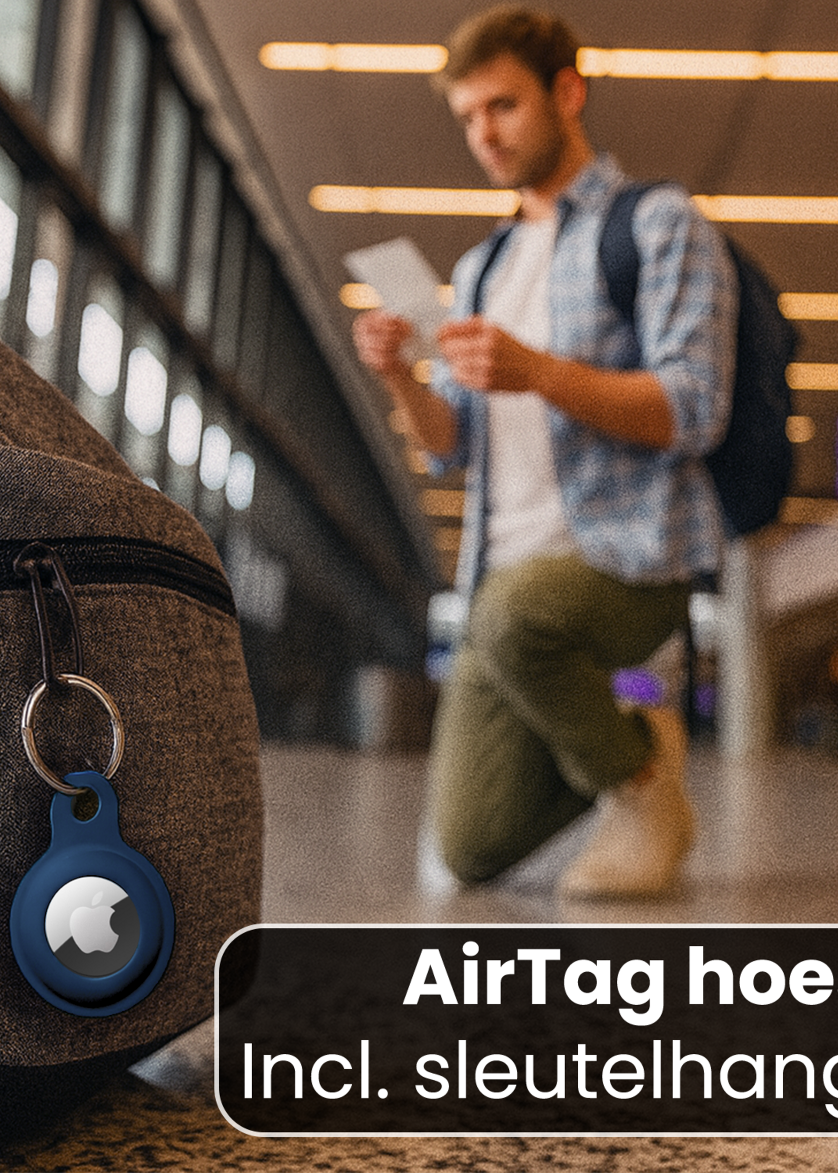 LUQ LUQ AirTag 2 Hoesje Siliconen - Donkerblauw - 4 PACK