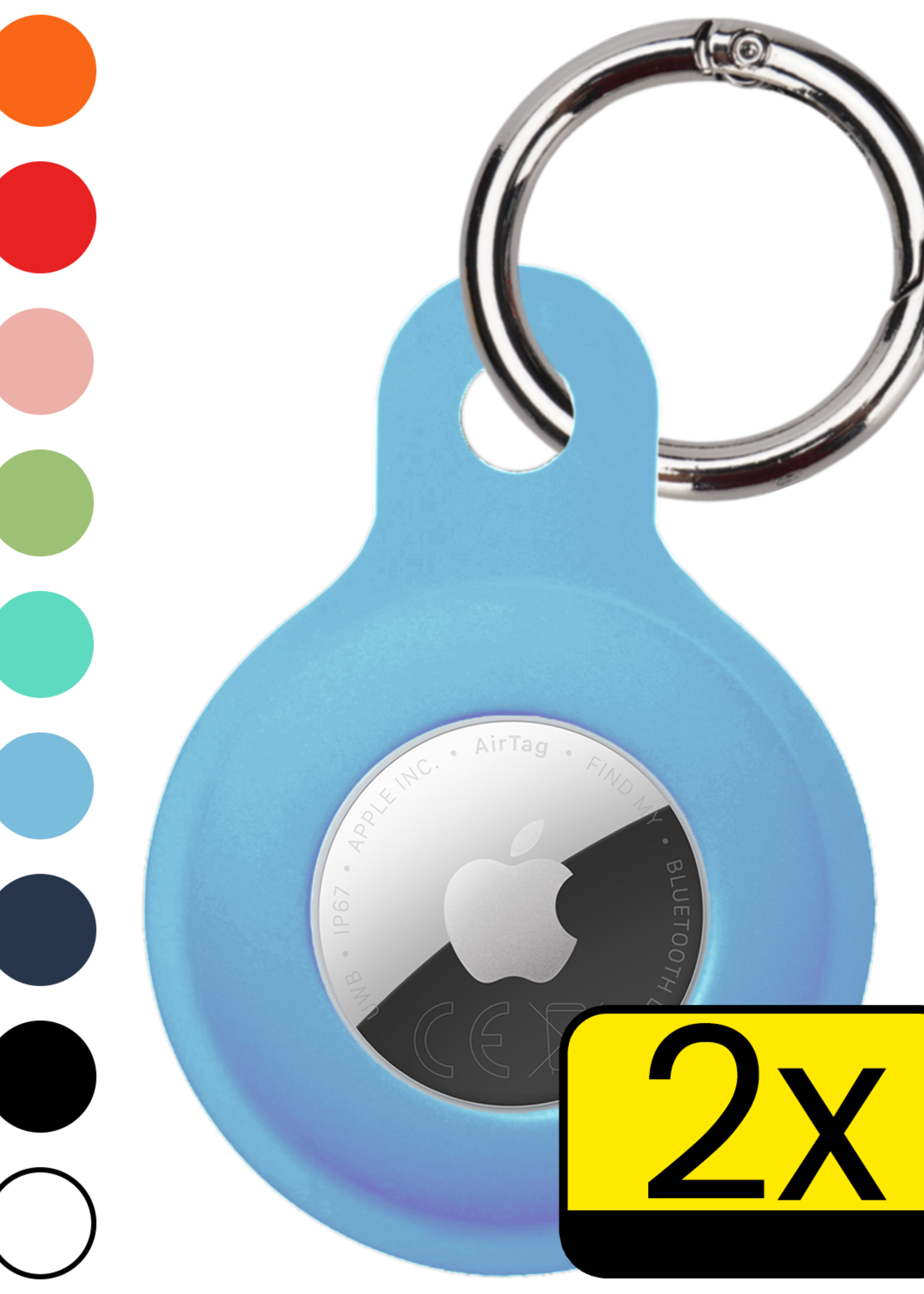 LUQ LUQ AirTag 2 Hoesje Siliconen - Lichtblauw - 2 PACK