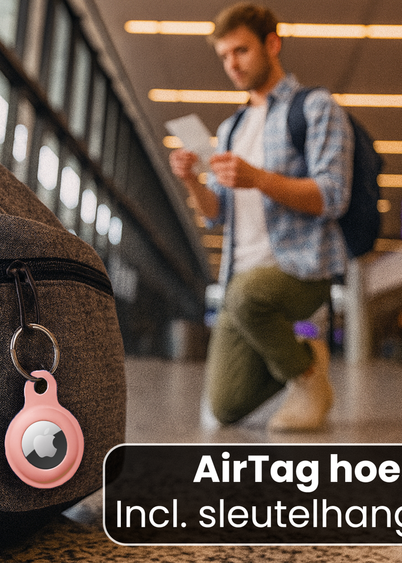 LUQ LUQ AirTag 2 Hoesje Siliconen - Lichtroze