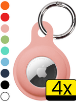 LUQ LUQ AirTag 2 Hoesje Siliconen - Lichtroze - 4 PACK