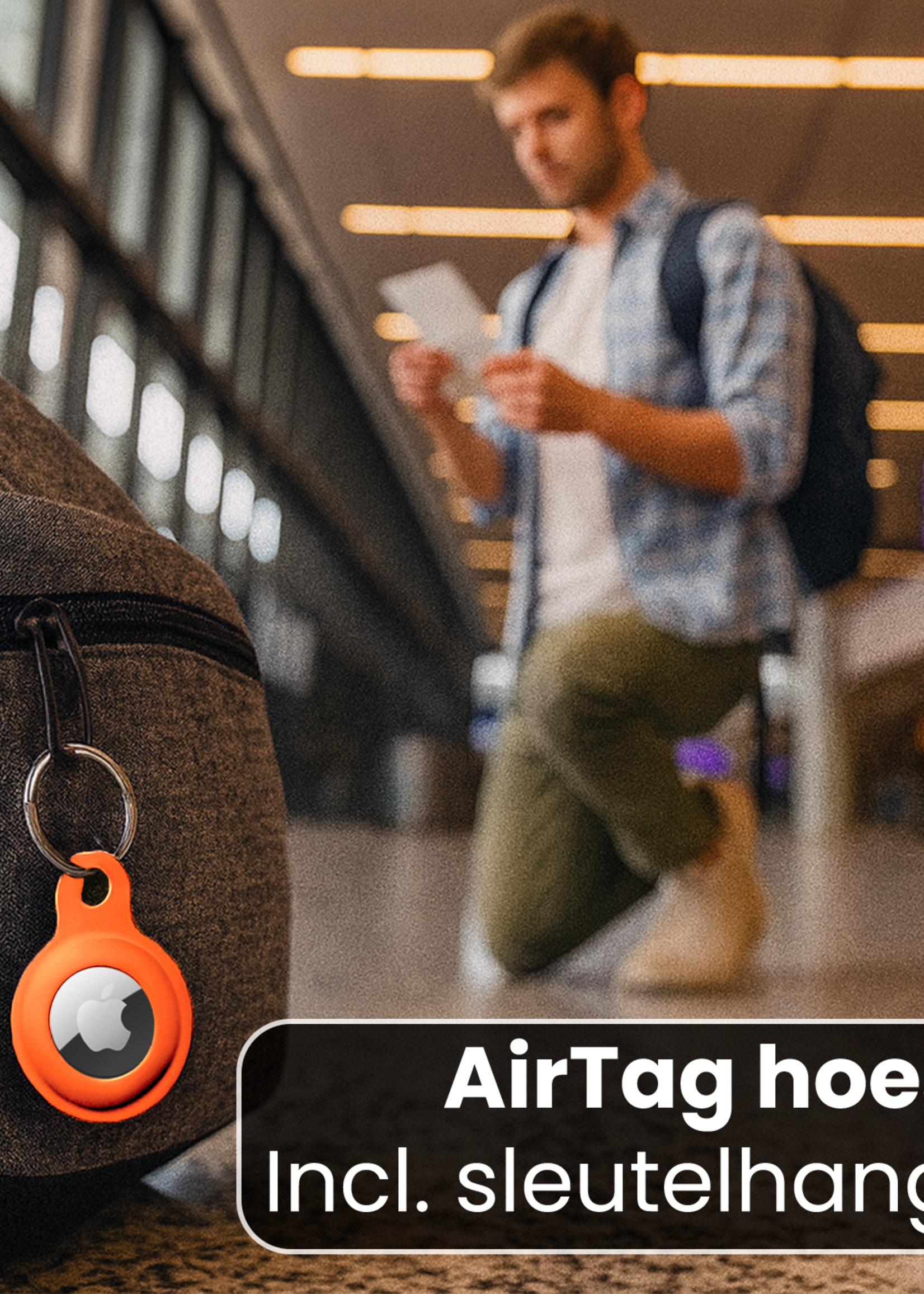 LUQ LUQ AirTag 2 Hoesje Siliconen - Oranje