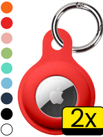 LUQ LUQ AirTag 2 Hoesje Siliconen - Rood - 2 PACK