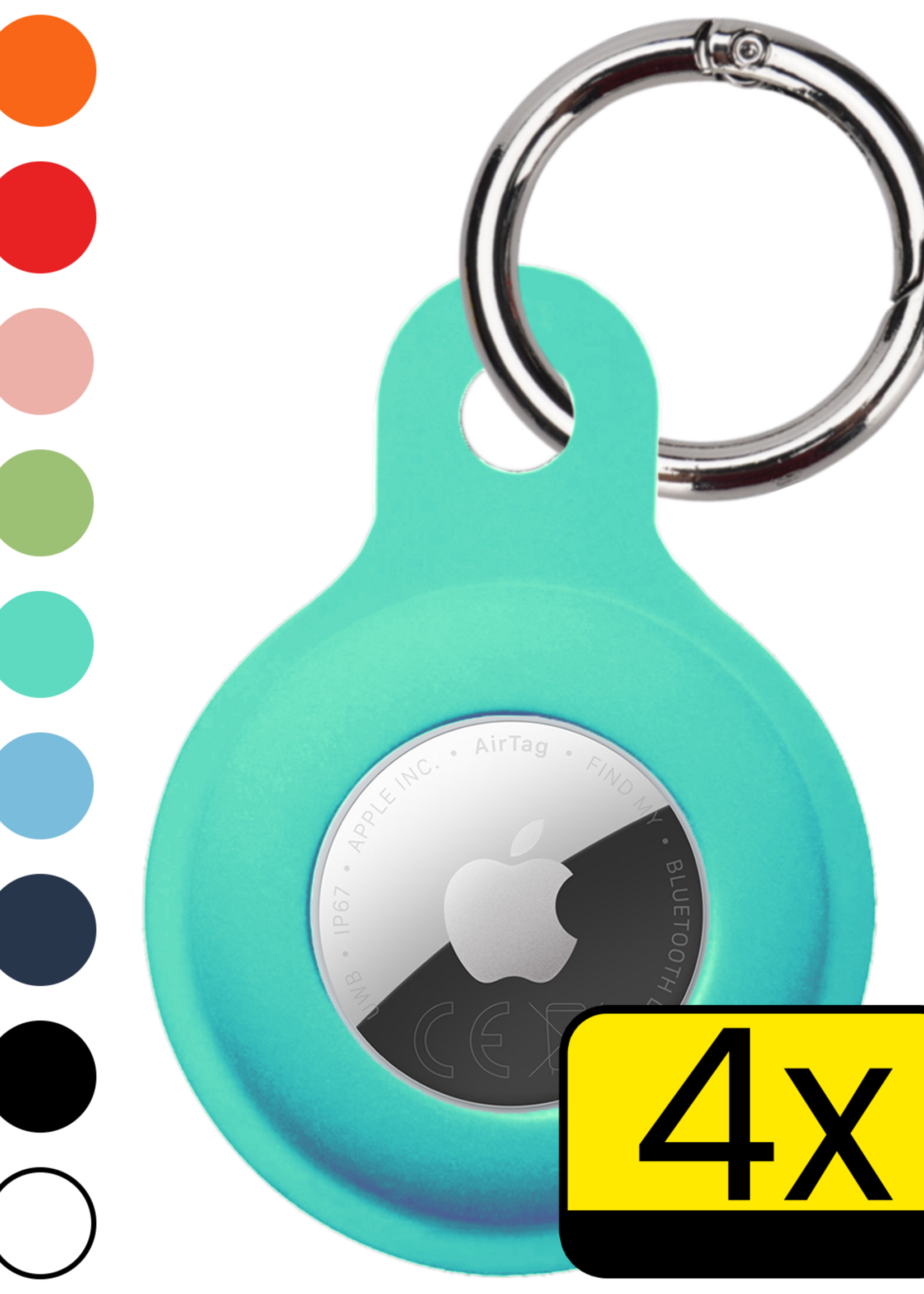 LUQ LUQ AirTag 2 Hoesje Siliconen - Turquoise - 4 PACK