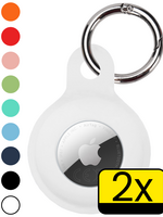 LUQ LUQ AirTag 2 Hoesje Siliconen - Wit - 2 PACK