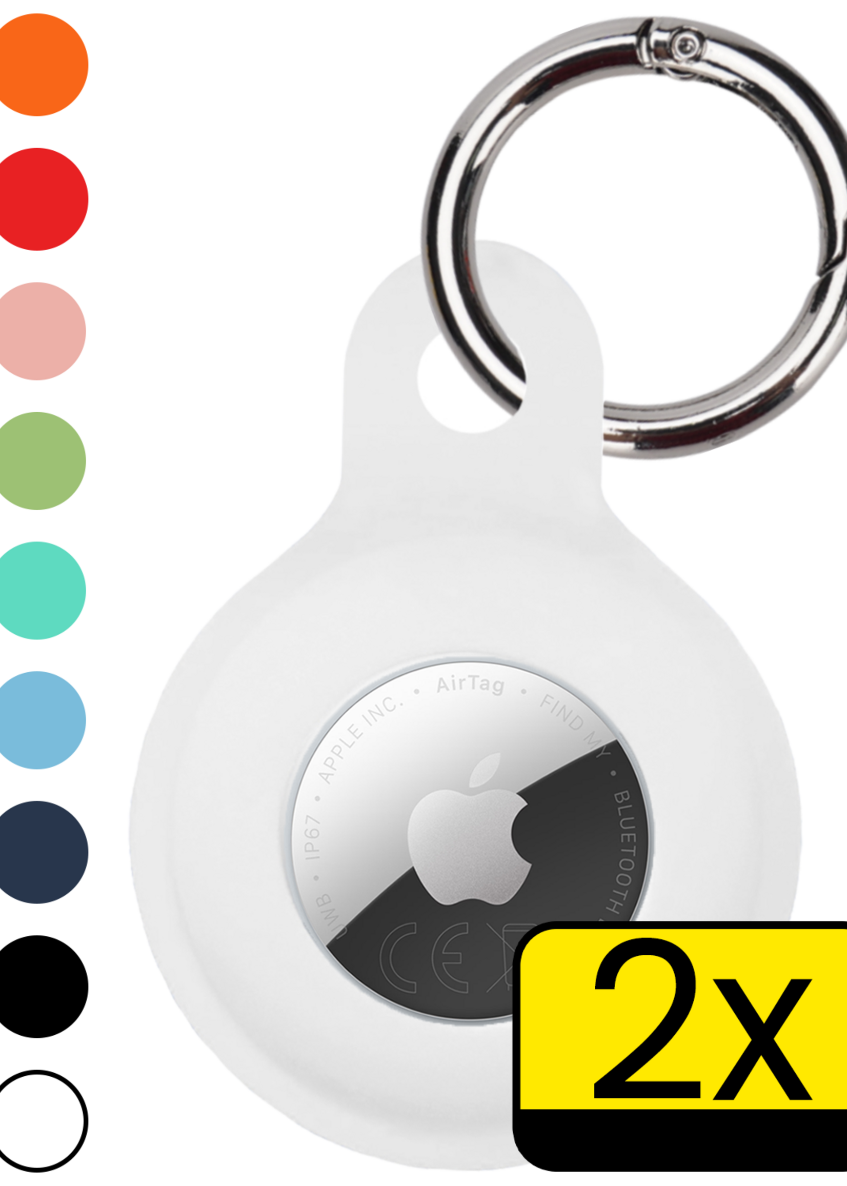 LUQ LUQ AirTag 2 Hoesje Siliconen - Wit - 2 PACK