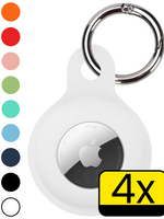 LUQ LUQ AirTag 2 Hoesje Siliconen - Wit - 4 PACK