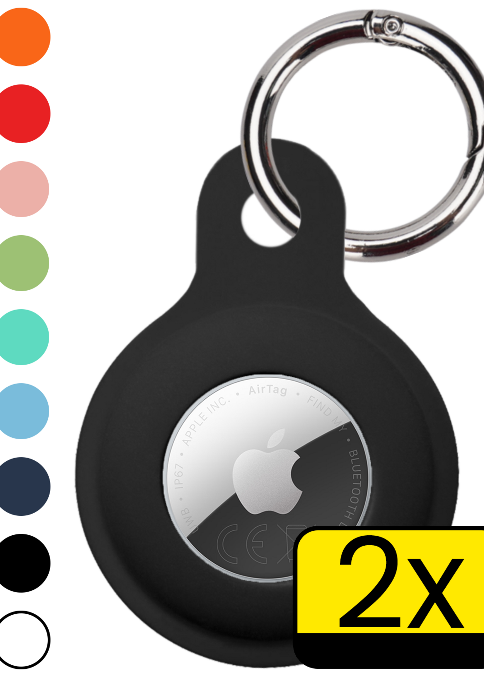 LUQ LUQ AirTag 2 Hoesje Siliconen - Zwart - 2 PACK