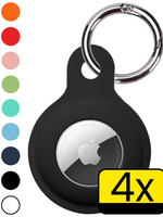 LUQ LUQ AirTag 2 Hoesje Siliconen - Zwart - 4 PACK