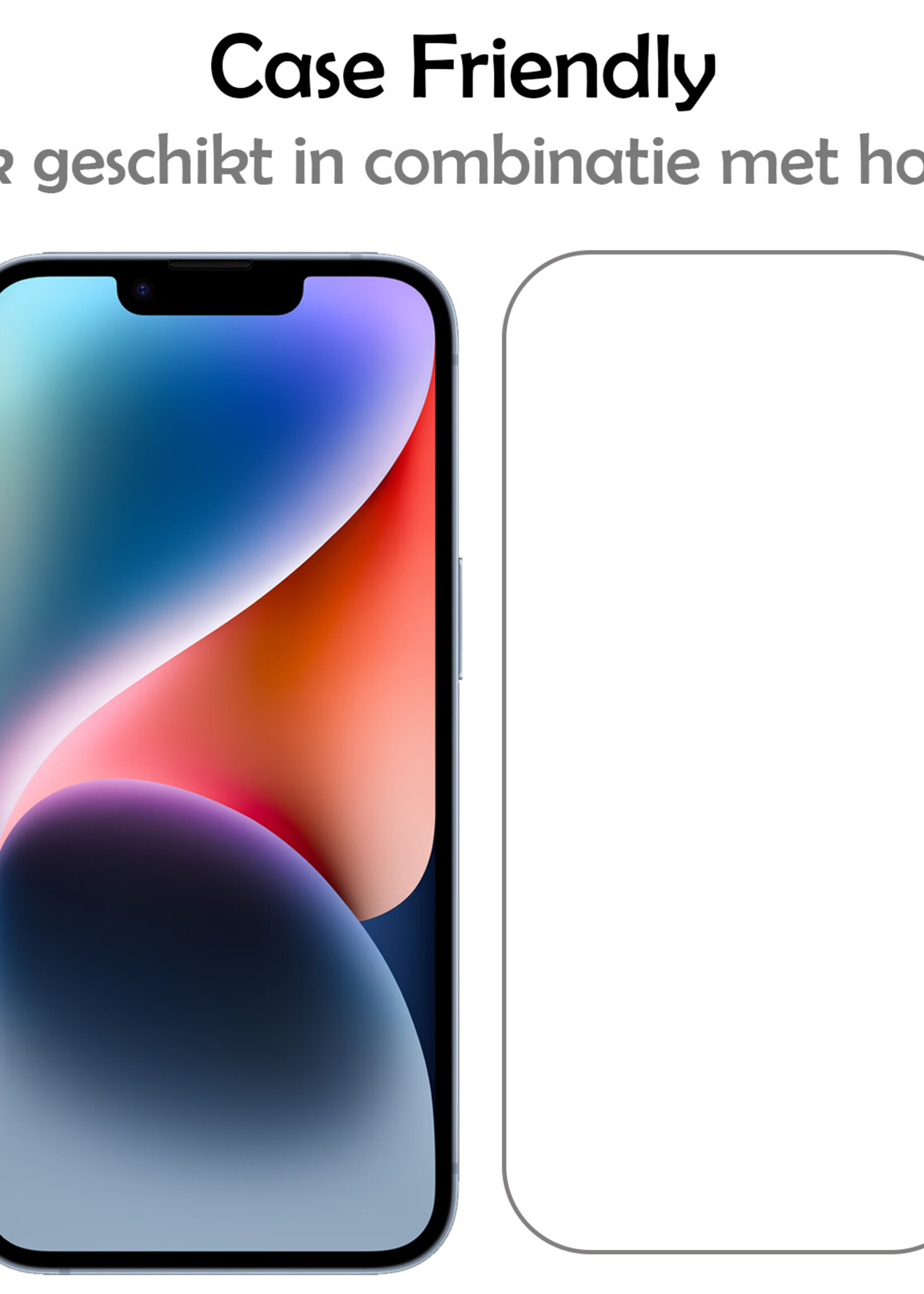 LUQ LUQ iPhone 13 Mini Hoesje Met Koord Met Screenprotector - Fel Blauw