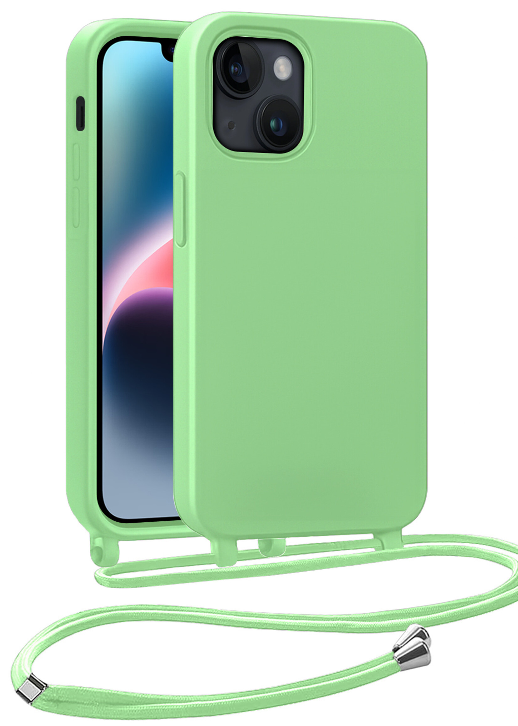 LUQ LUQ iPhone 13 Mini Hoesje Met Koord - Groen