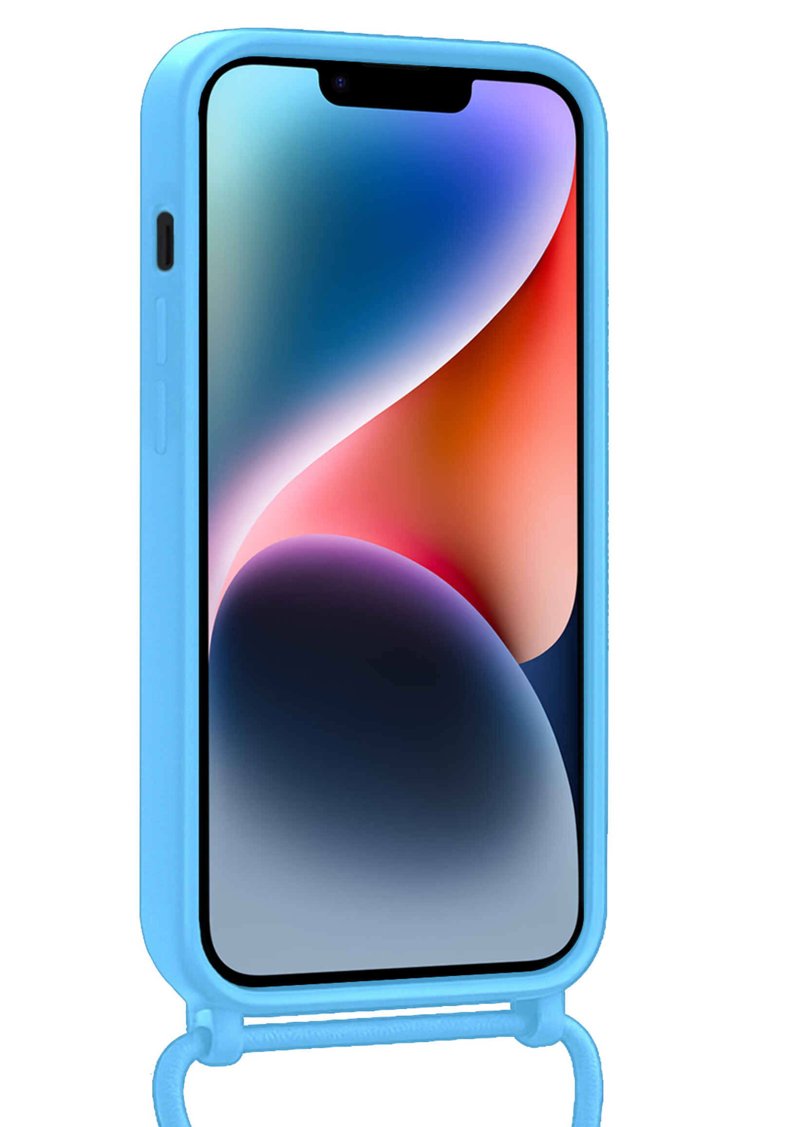 LUQ LUQ iPhone 13 Mini Hoesje Met Koord - Lichtblauw