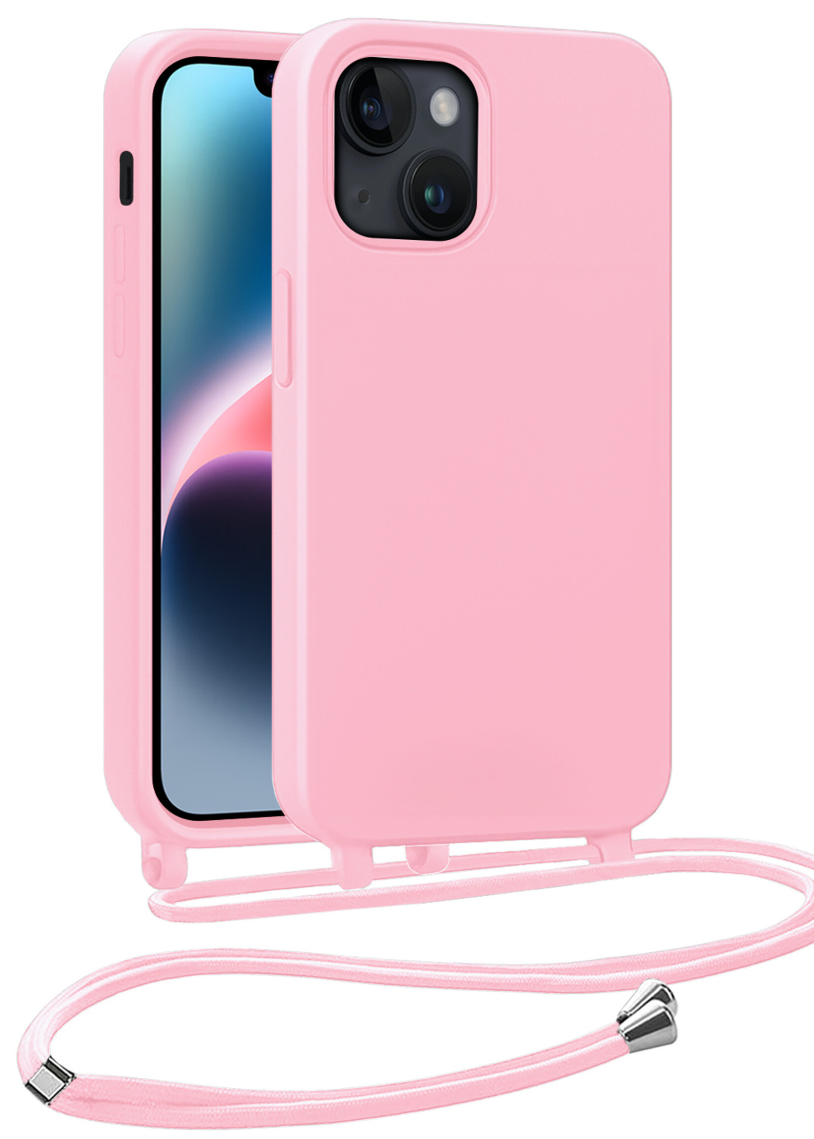 LUQ LUQ iPhone 13 Mini Hoesje Met Koord - Lichtroze