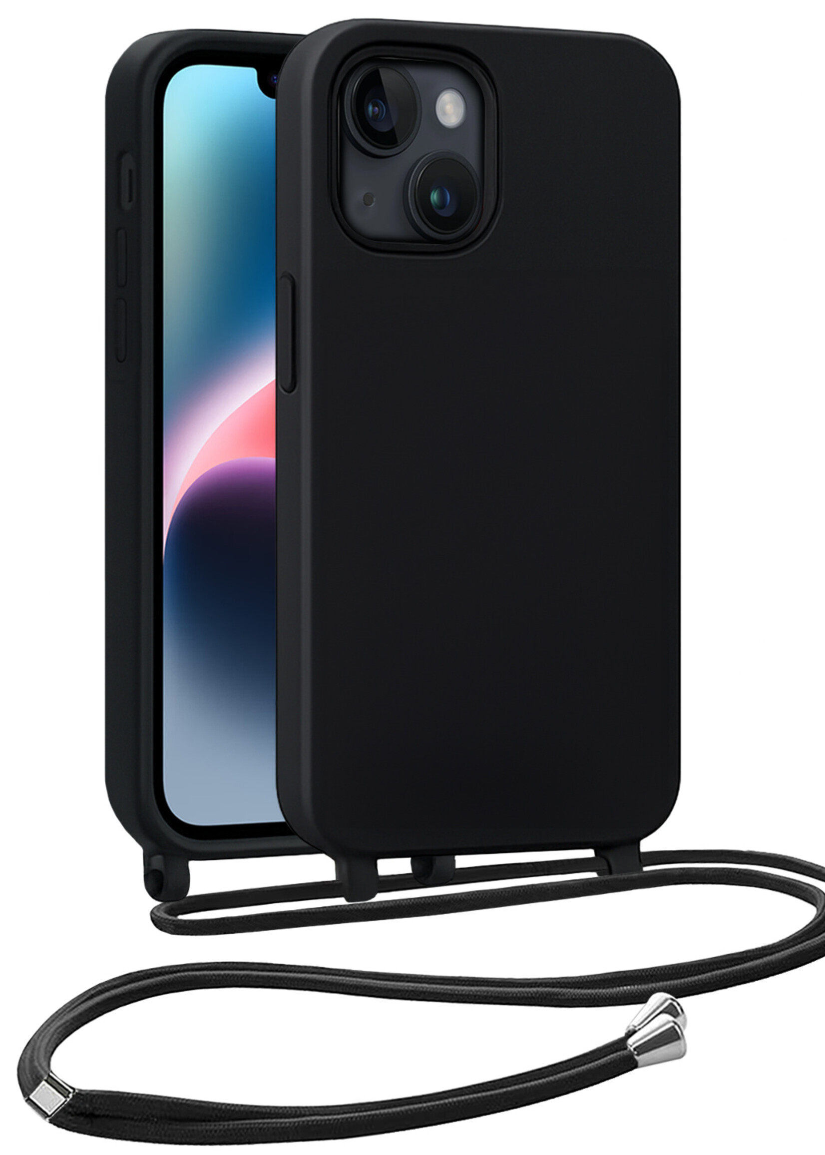 LUQ LUQ iPhone 13 Mini Hoesje Met Koord - Zwart