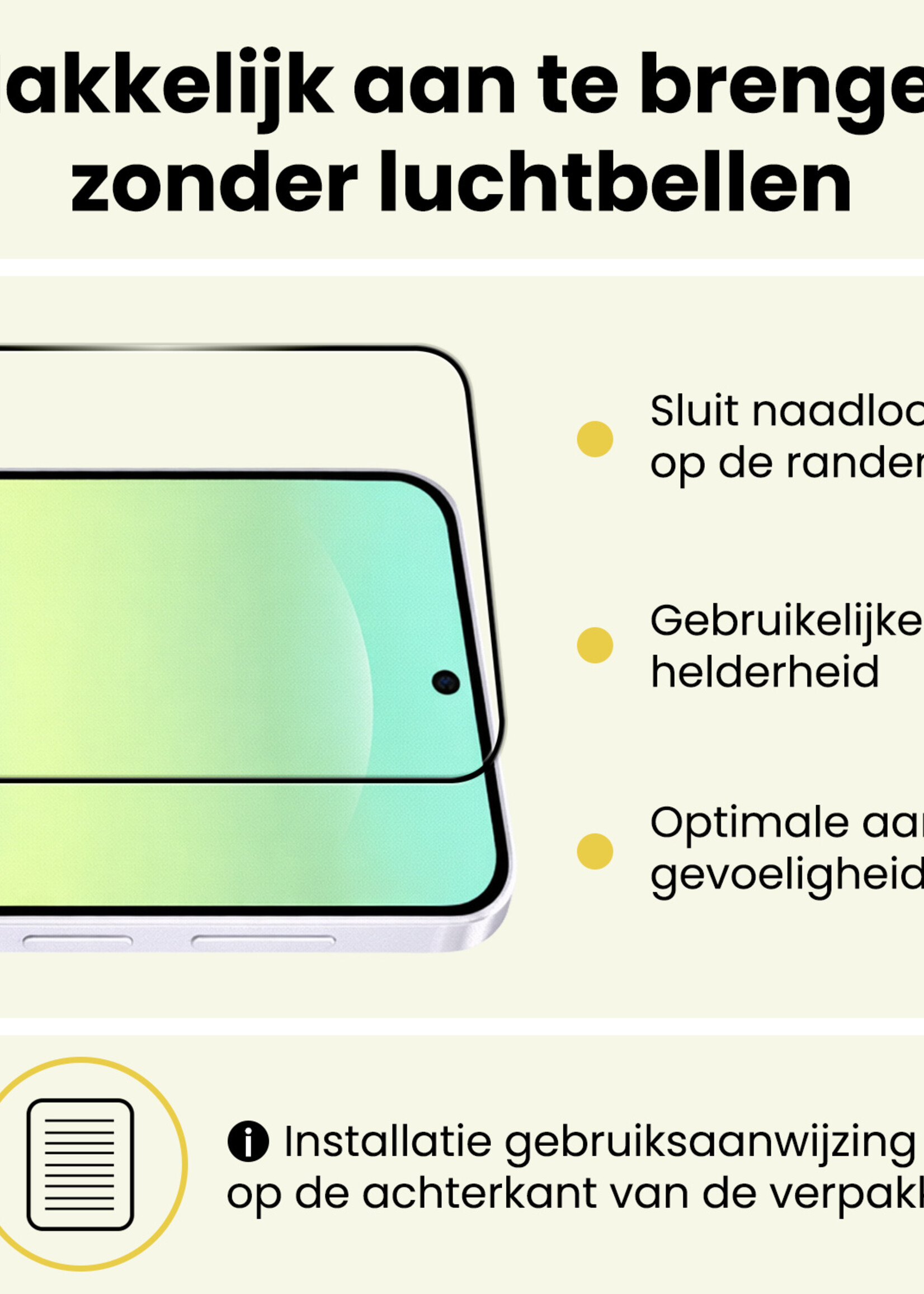 LUQ LUQ Samsung Galaxy A37 Screenprotector Glas Full Cover