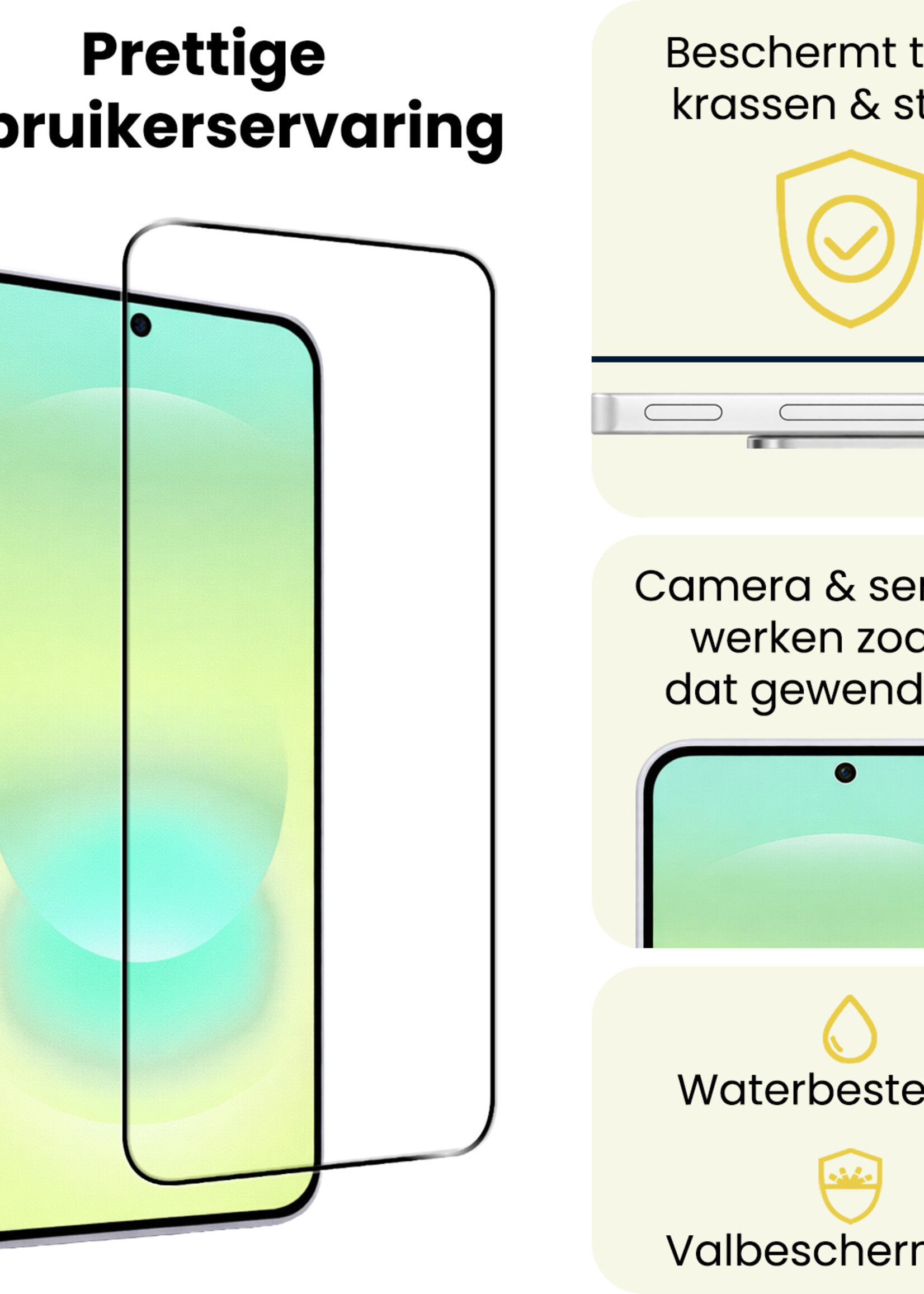 LUQ LUQ Samsung Galaxy A37 Screenprotector Glas Full Cover - 2 PACK