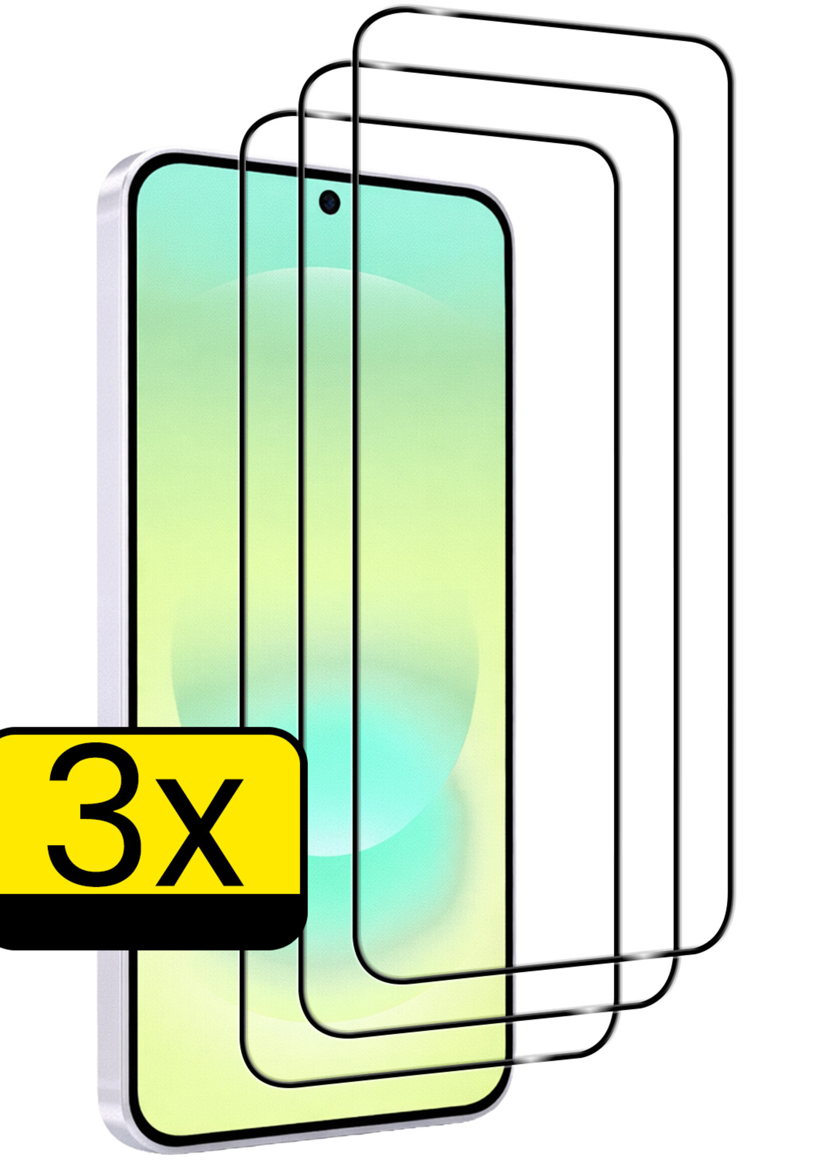 LUQ LUQ Samsung Galaxy A37 Screenprotector Glas Full Cover - 3 PACK