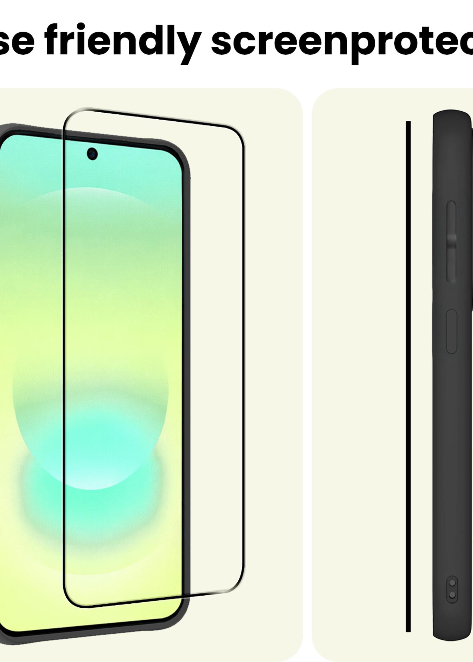 LUQ LUQ Samsung Galaxy A37 Screenprotector Glas Full Cover - 3 PACK