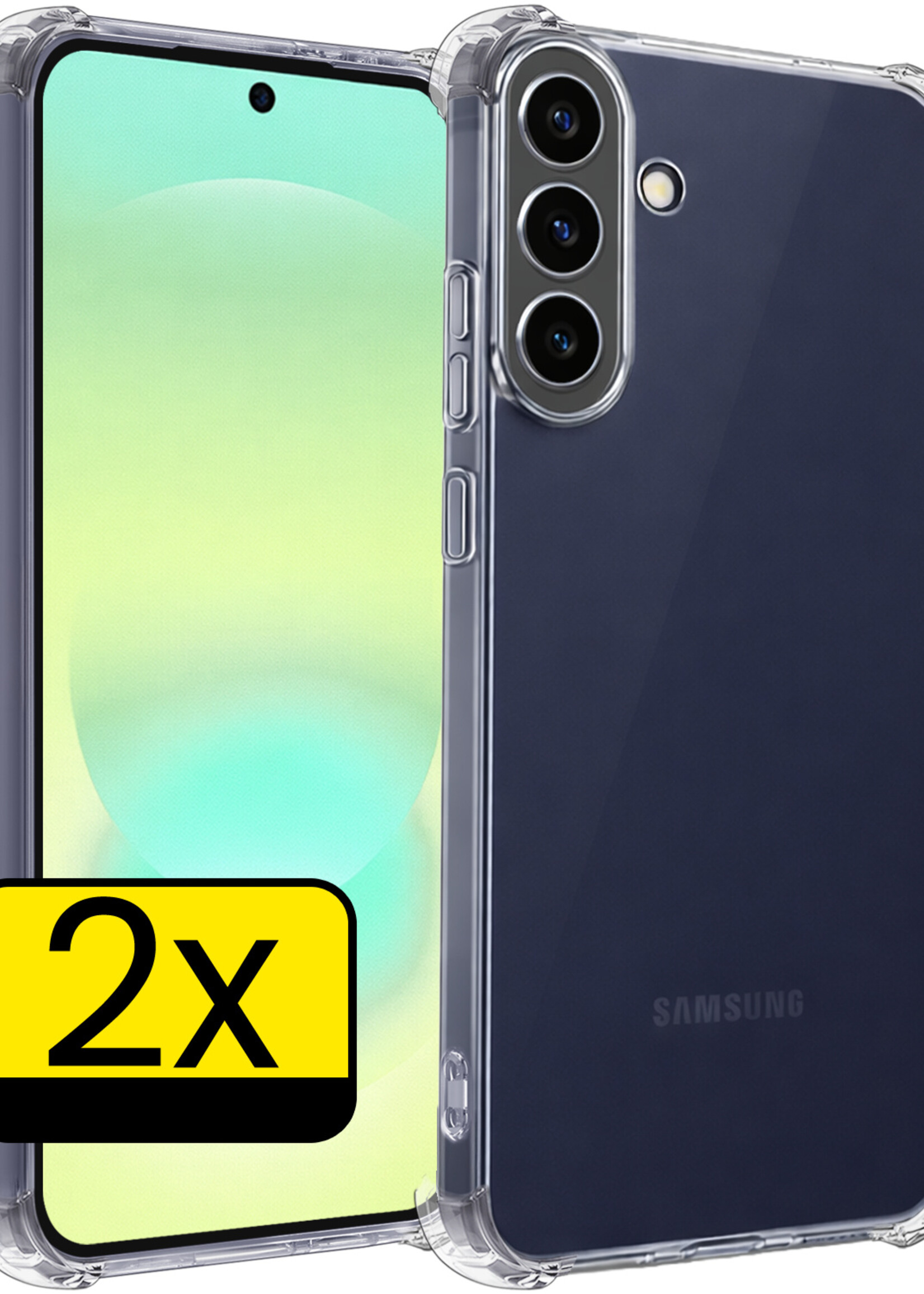 LUQ LUQ Samsung Galaxy A37 Hoesje Shockproof - Transparant - 2 PACK