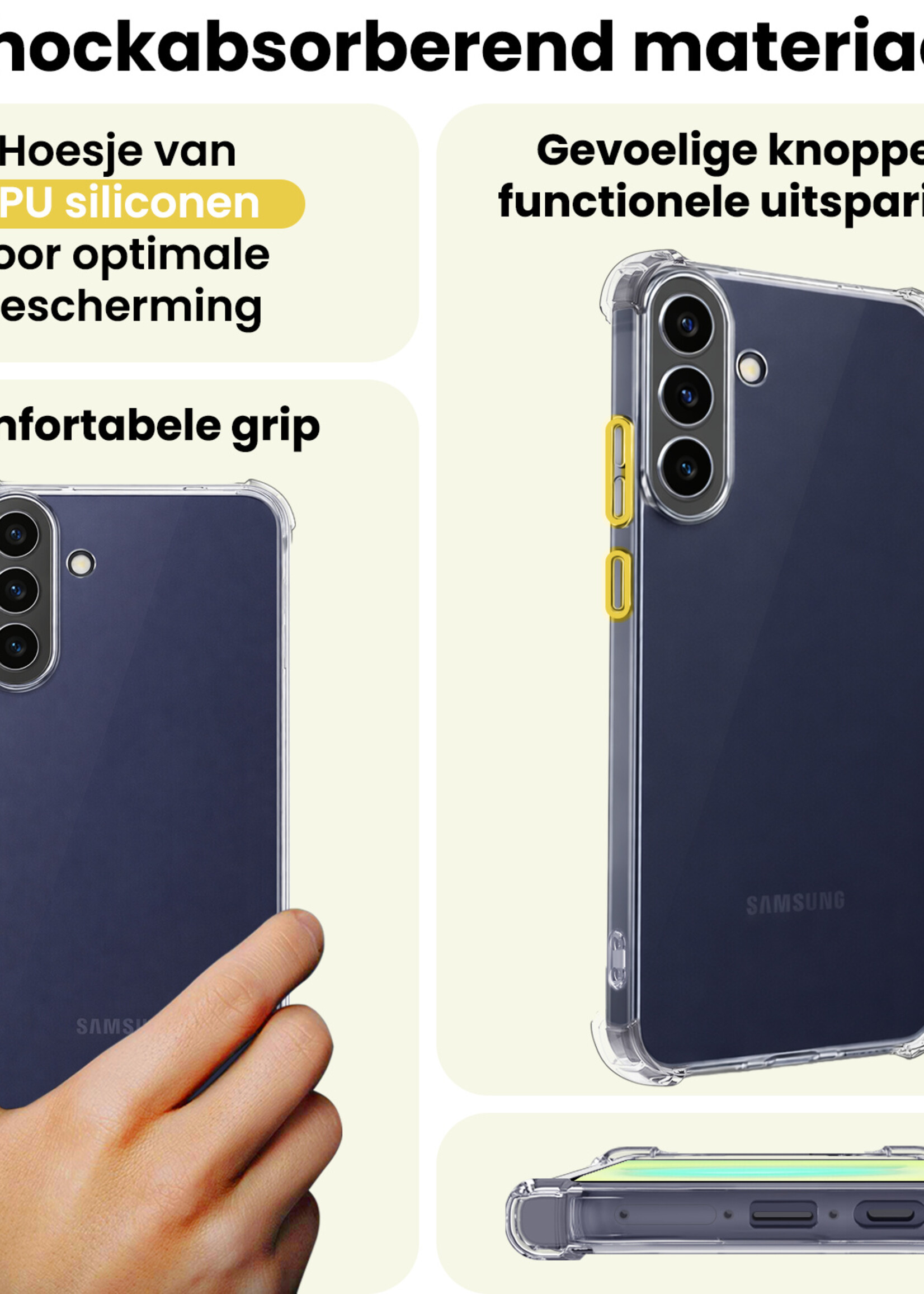 LUQ LUQ Samsung Galaxy A37 Hoesje Shockproof Met 2x Screenprotector