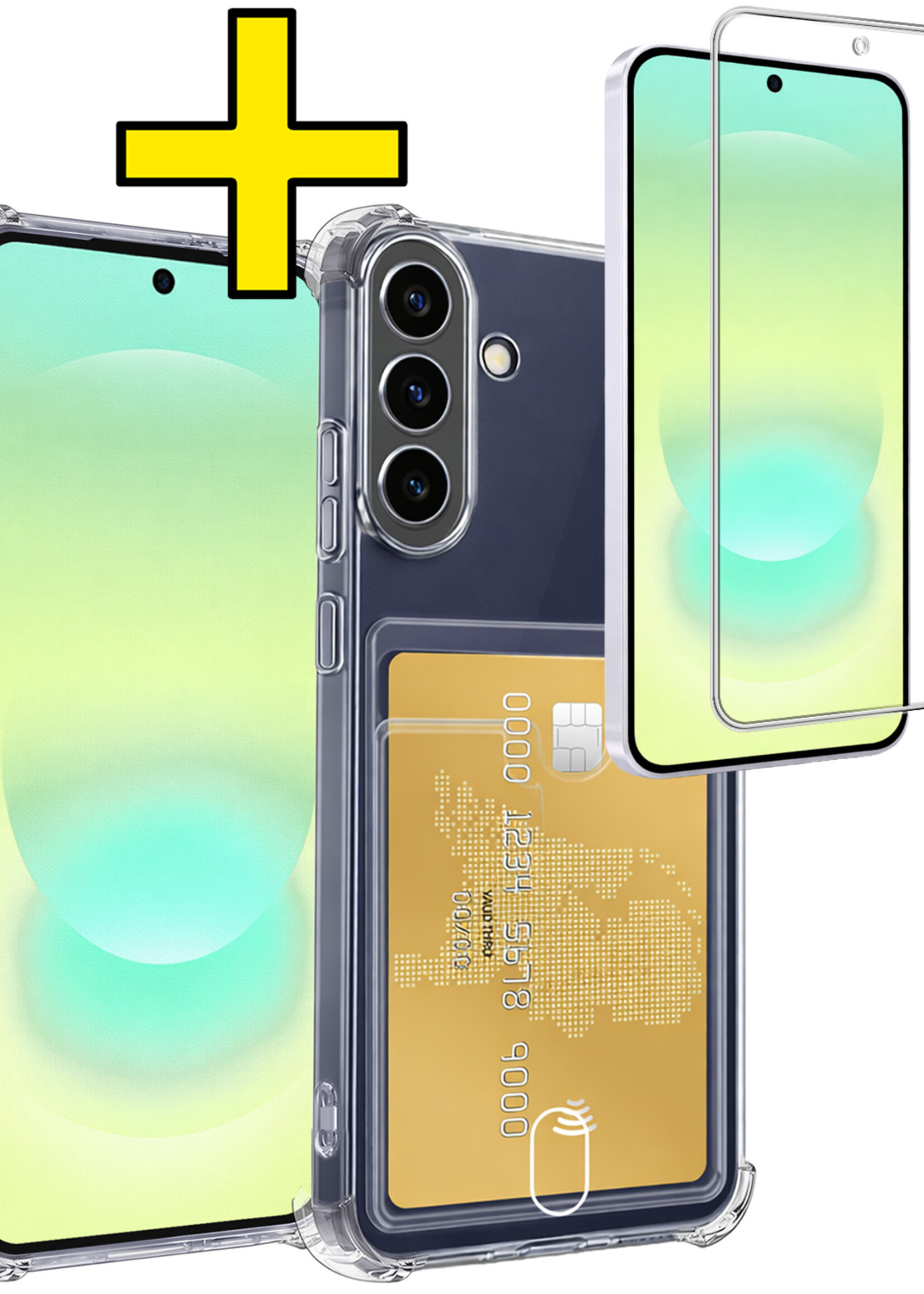 LUQ LUQ Samsung Galaxy A37 Hoesje Pashouder Met Screenprotector