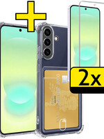 LUQ LUQ Samsung Galaxy A37 Hoesje Pashouder Met 2x Screenprotector
