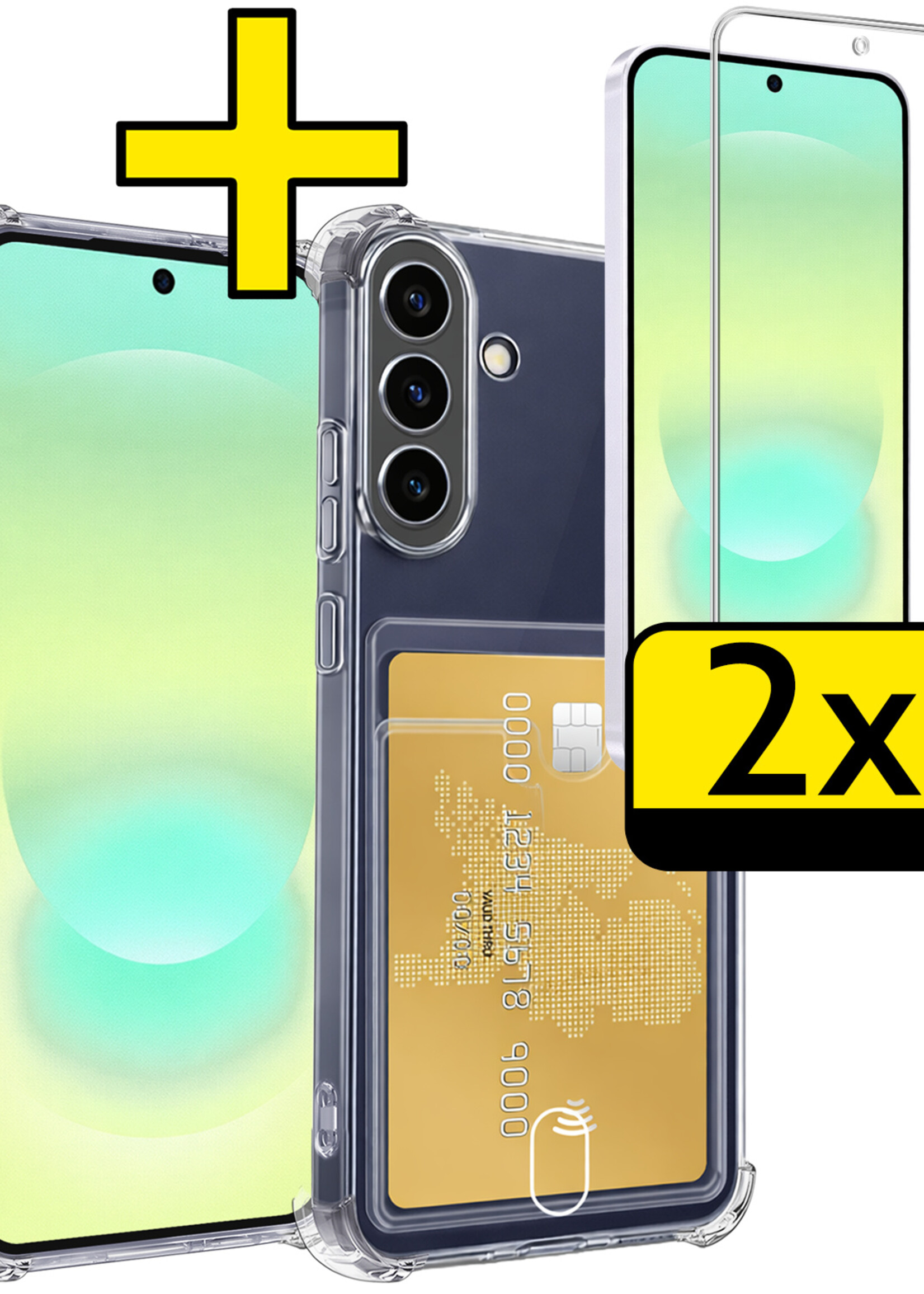 LUQ LUQ Samsung Galaxy A37 Hoesje Pashouder Met 2x Screenprotector