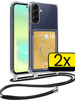 LUQ LUQ Samsung Galaxy A37 Hoesje Pashouder met Koord - 2 PACK