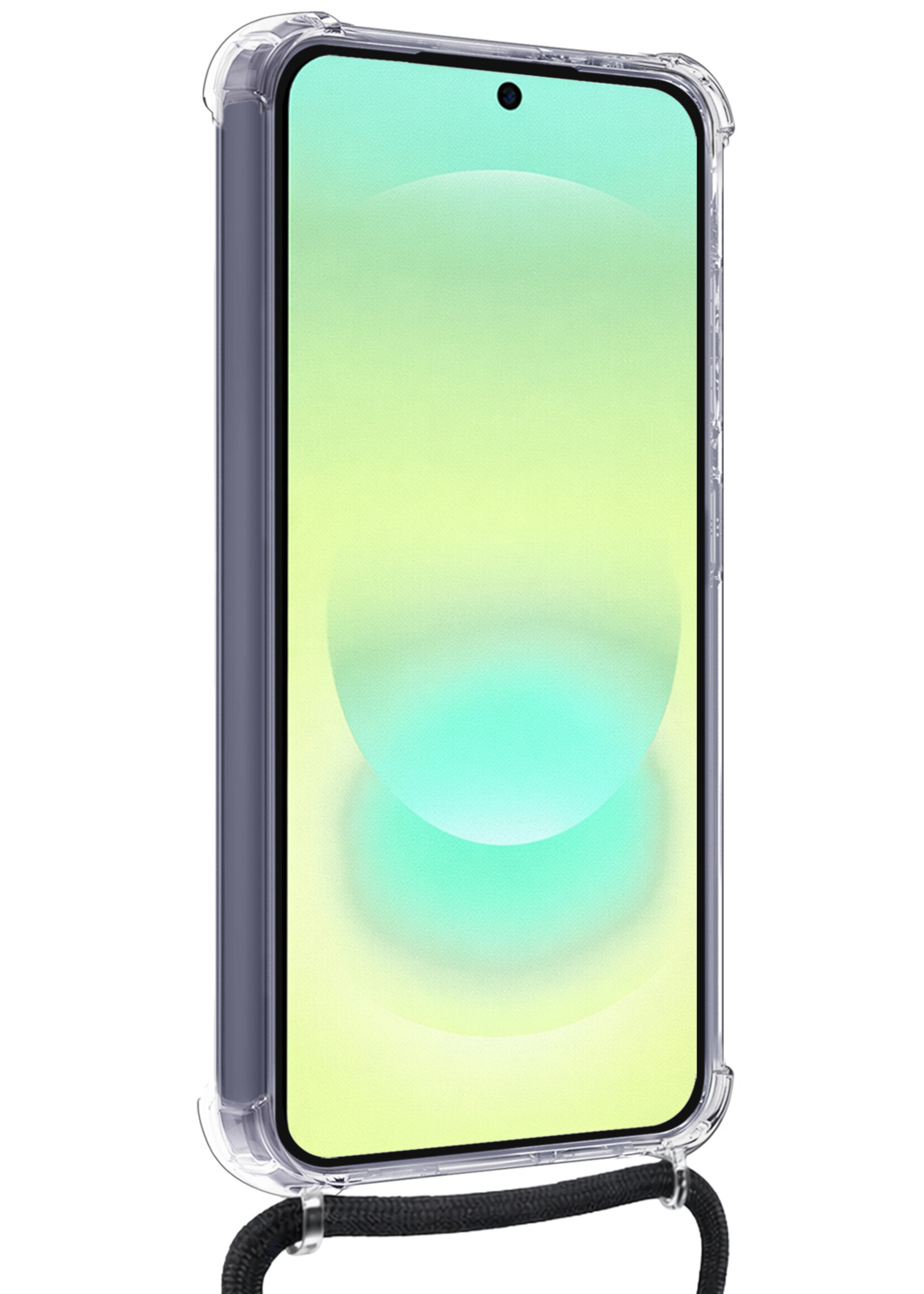 LUQ LUQ Samsung Galaxy A37 Hoesje Pashouder met Koord Met 2x Screenprotector