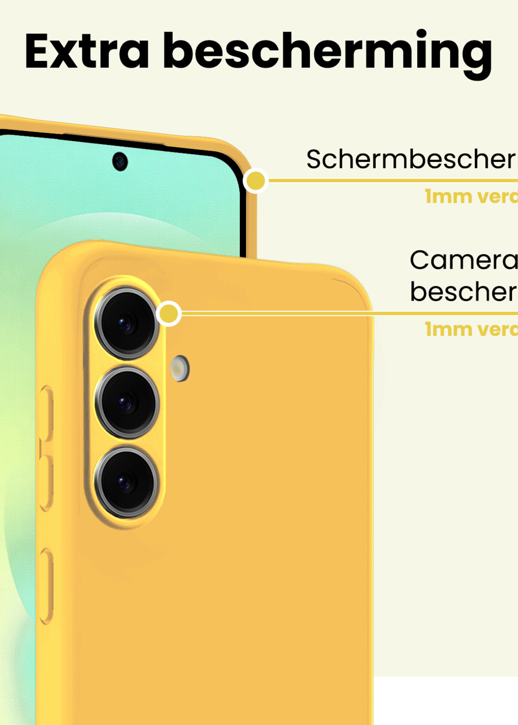 LUQ LUQ Samsung Galaxy A37 Hoesje Siliconen - Geel