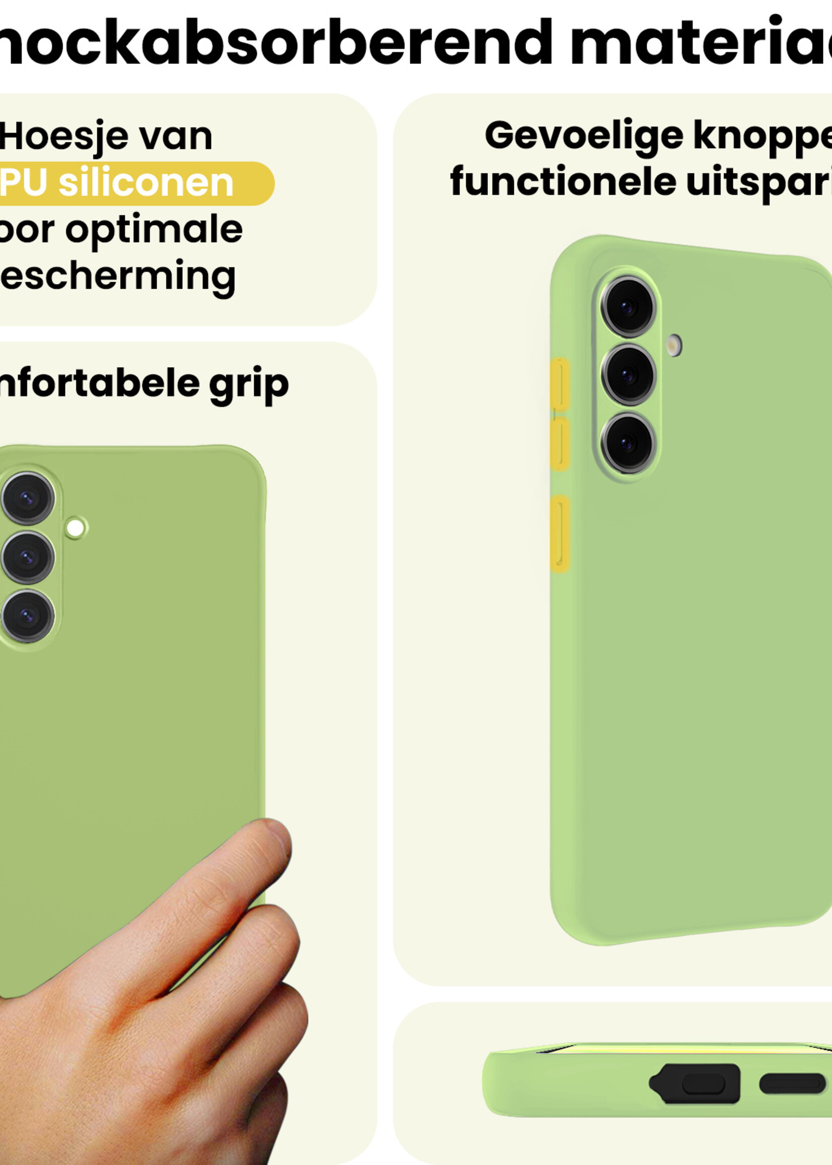 LUQ LUQ Samsung Galaxy A37 Hoesje Siliconen - Groen