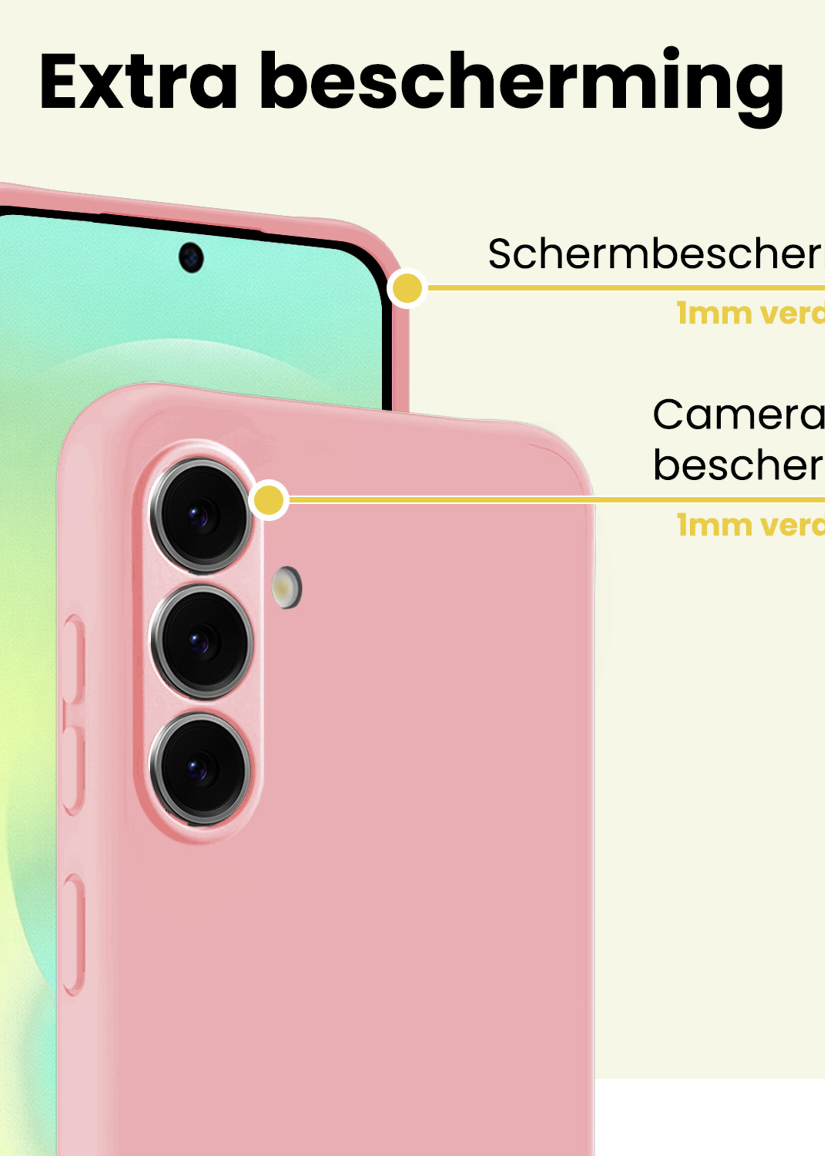 LUQ LUQ Samsung Galaxy A37 Hoesje Siliconen - Lichtroze